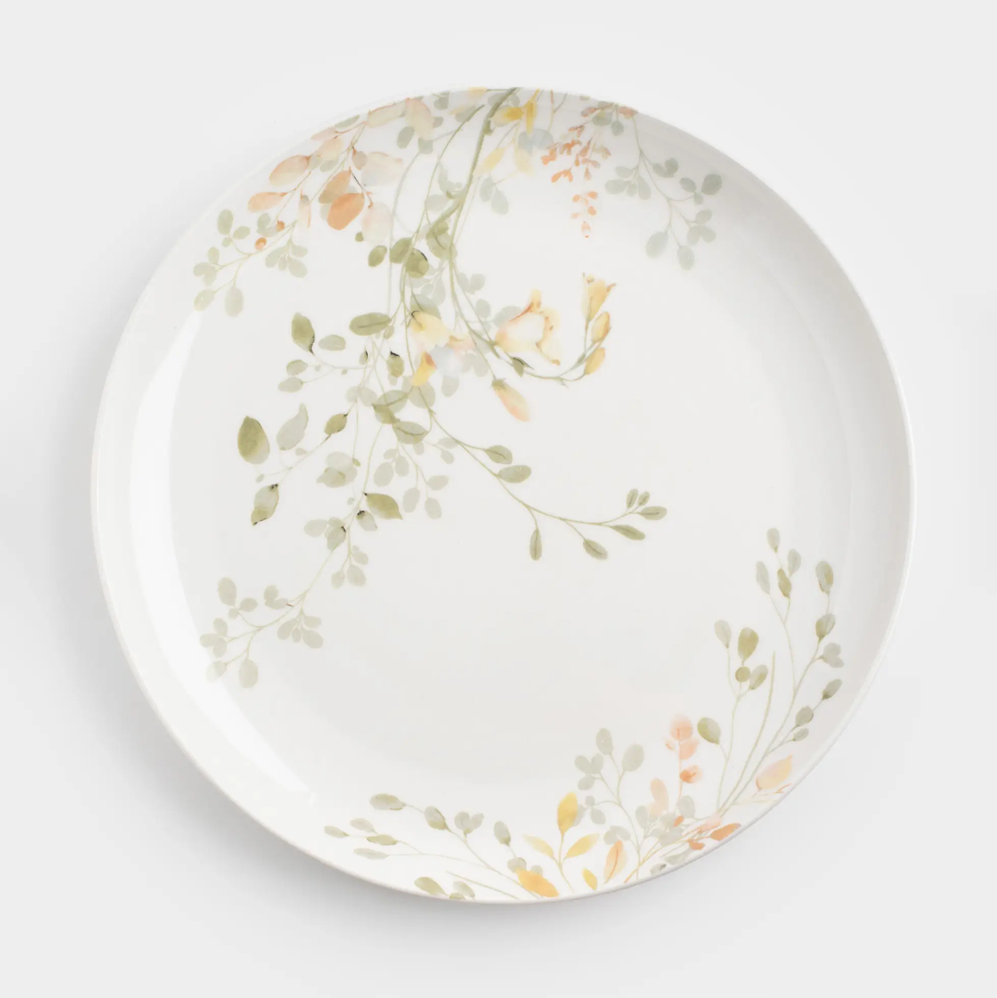 Dinner plate, 27 cm, porcelain N, white, Flowers and leaves, Floreale
