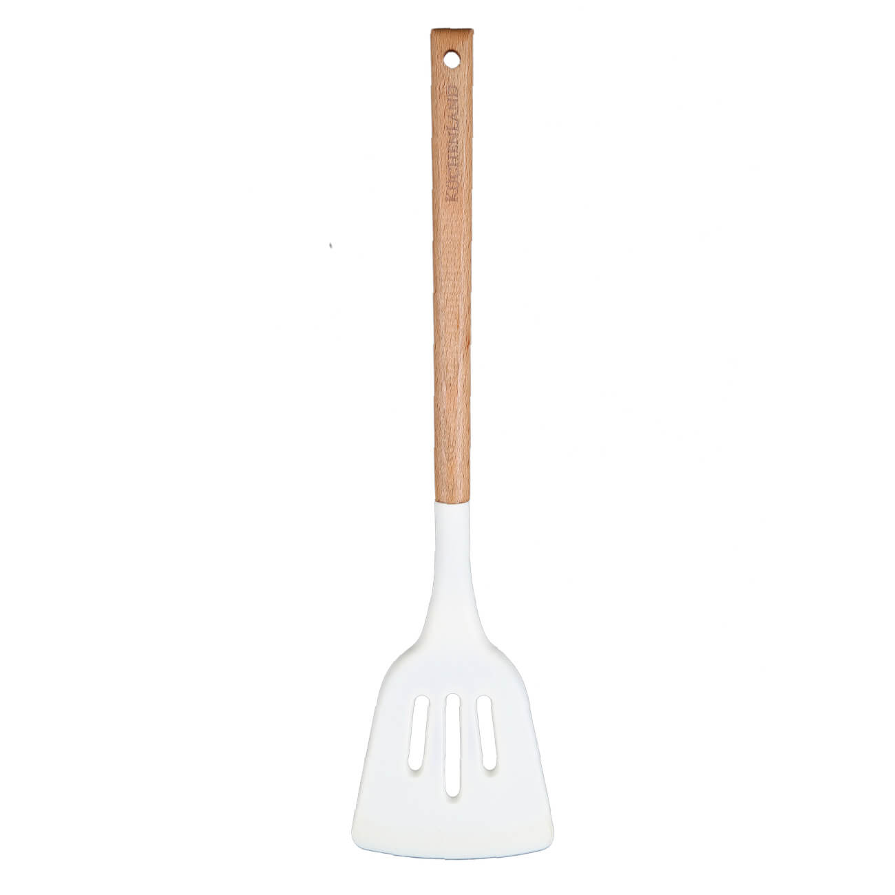 Spatula, 32 cm, with slits, silicone / wood, beige, Provence