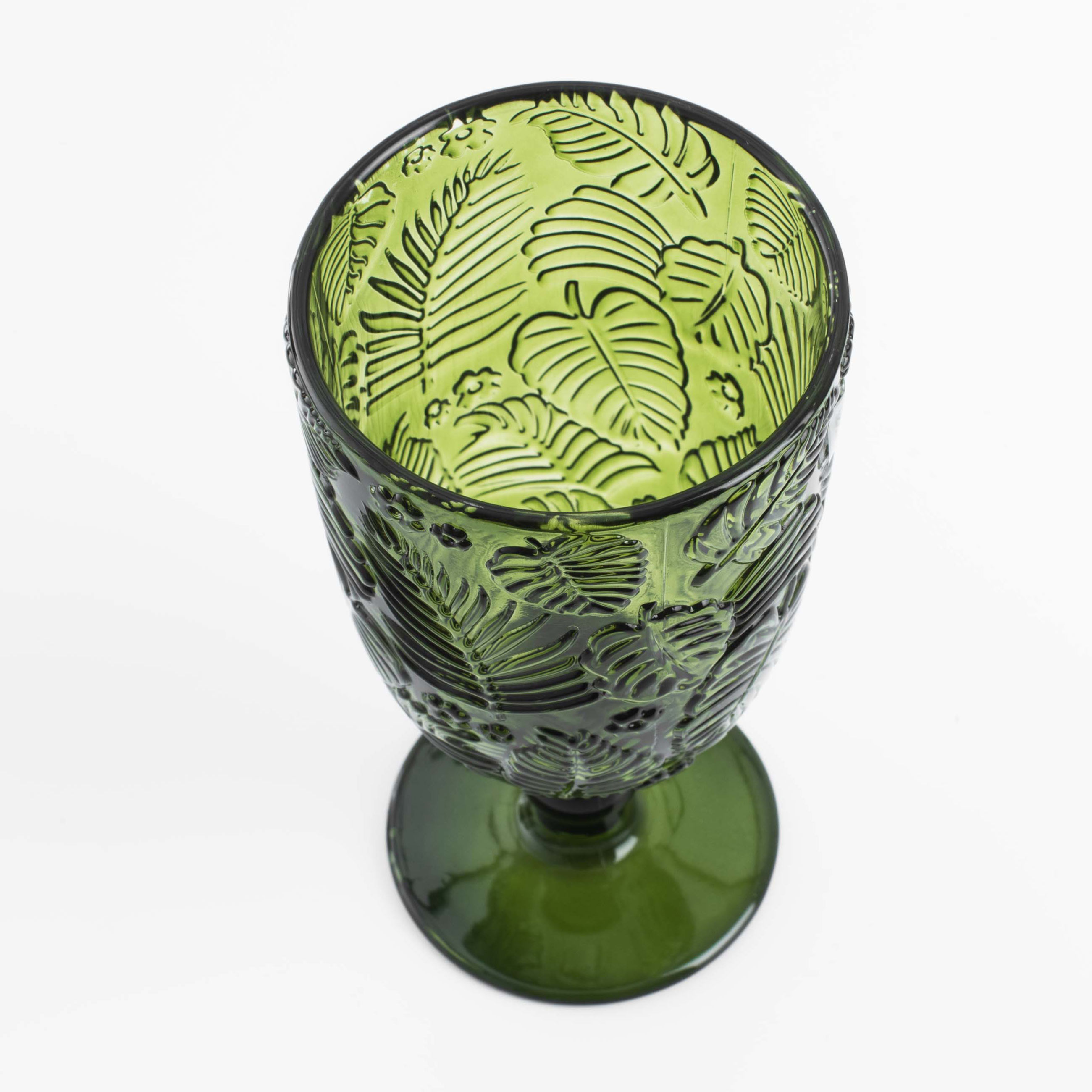 Wine glass, 310 ml, glass R, green, Monstera, Royal jungle, image-2