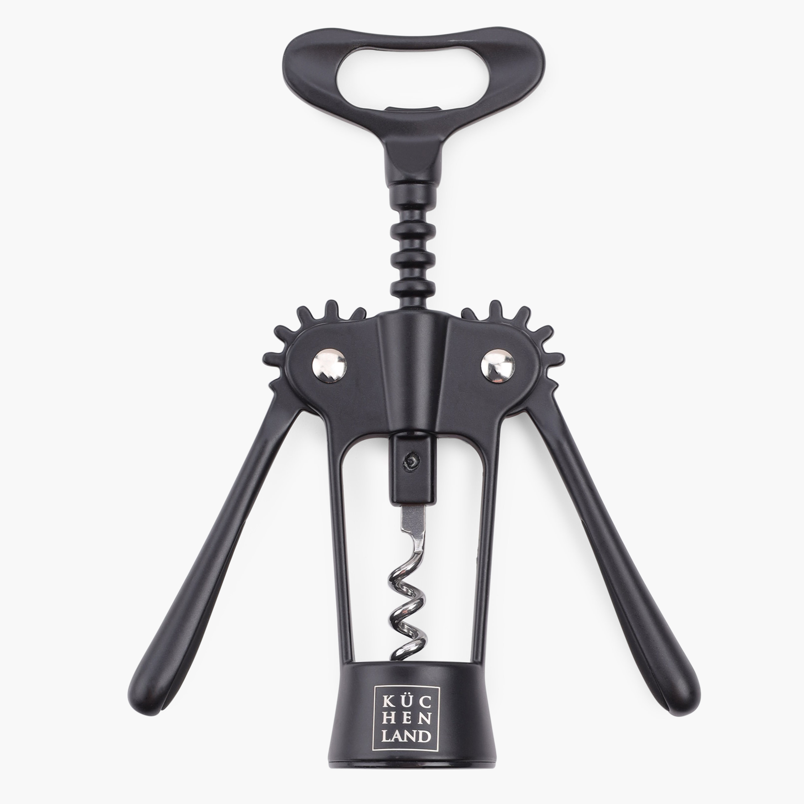 Lever corkscrew, 18 cm, metal, black, Start black, image-0