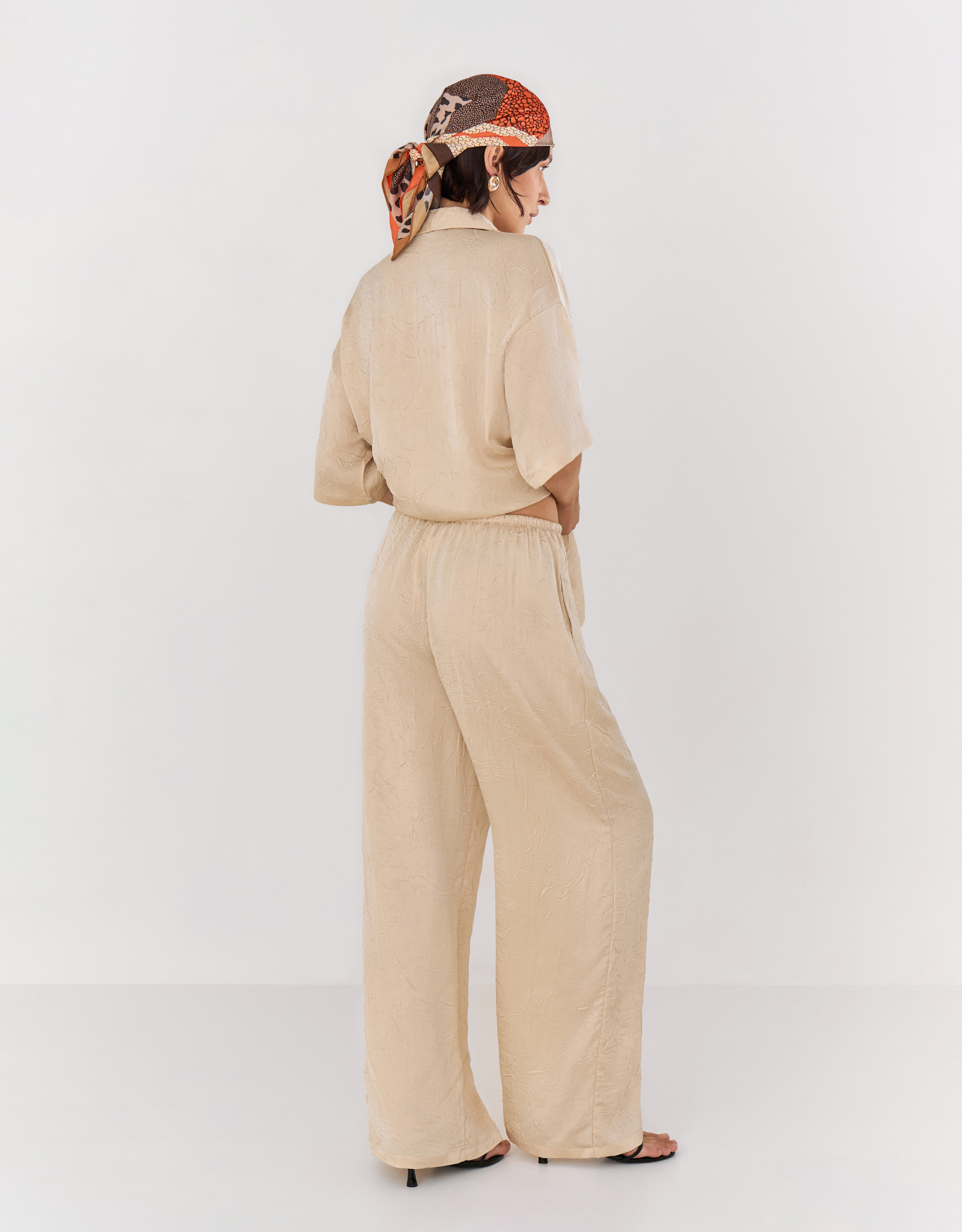 Women's trousers, size S, polyester, gold, Rosalinda, image-4