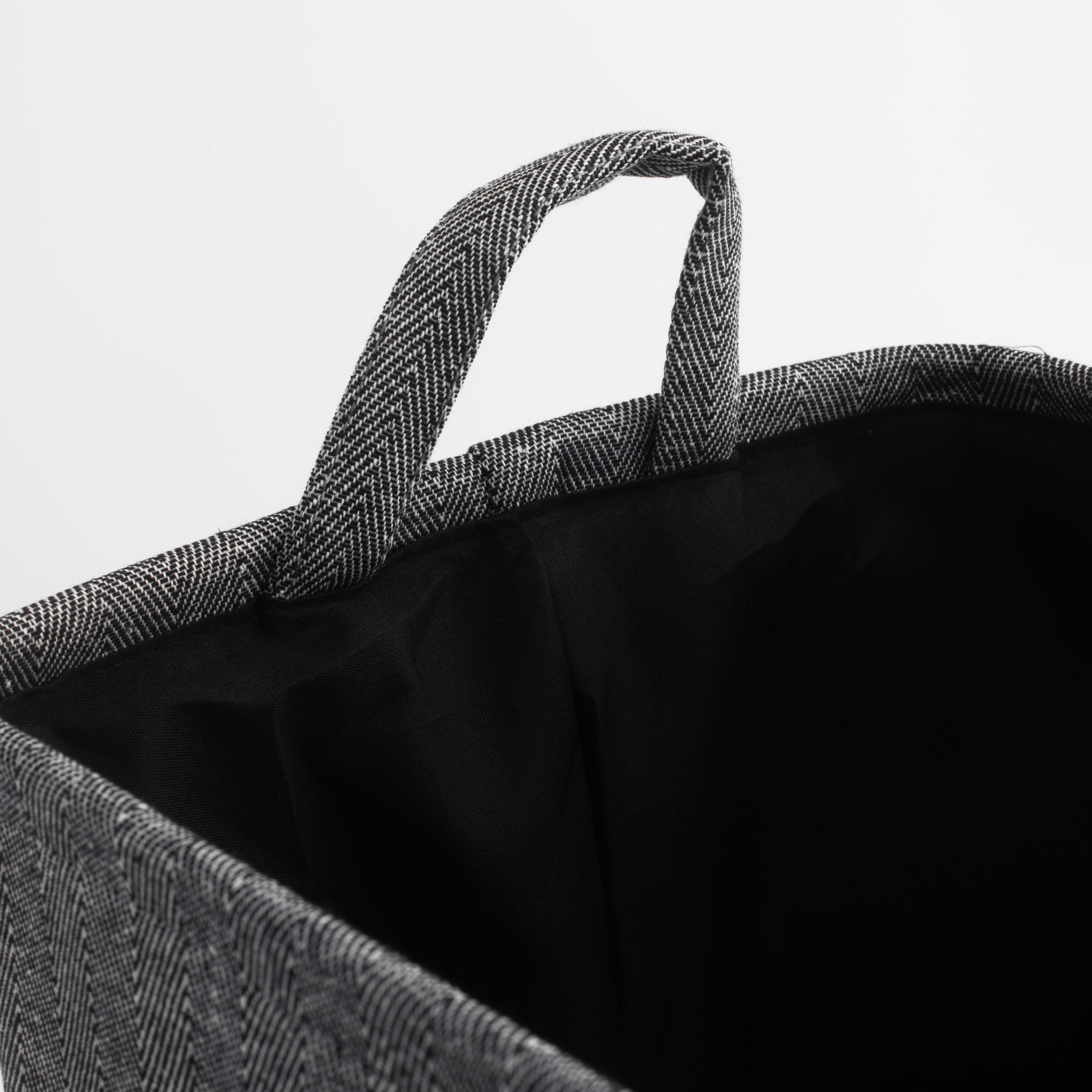 Laundry storage bag, 35x25x40 cm, with handles, polyester, rectangular, Grey, Navy