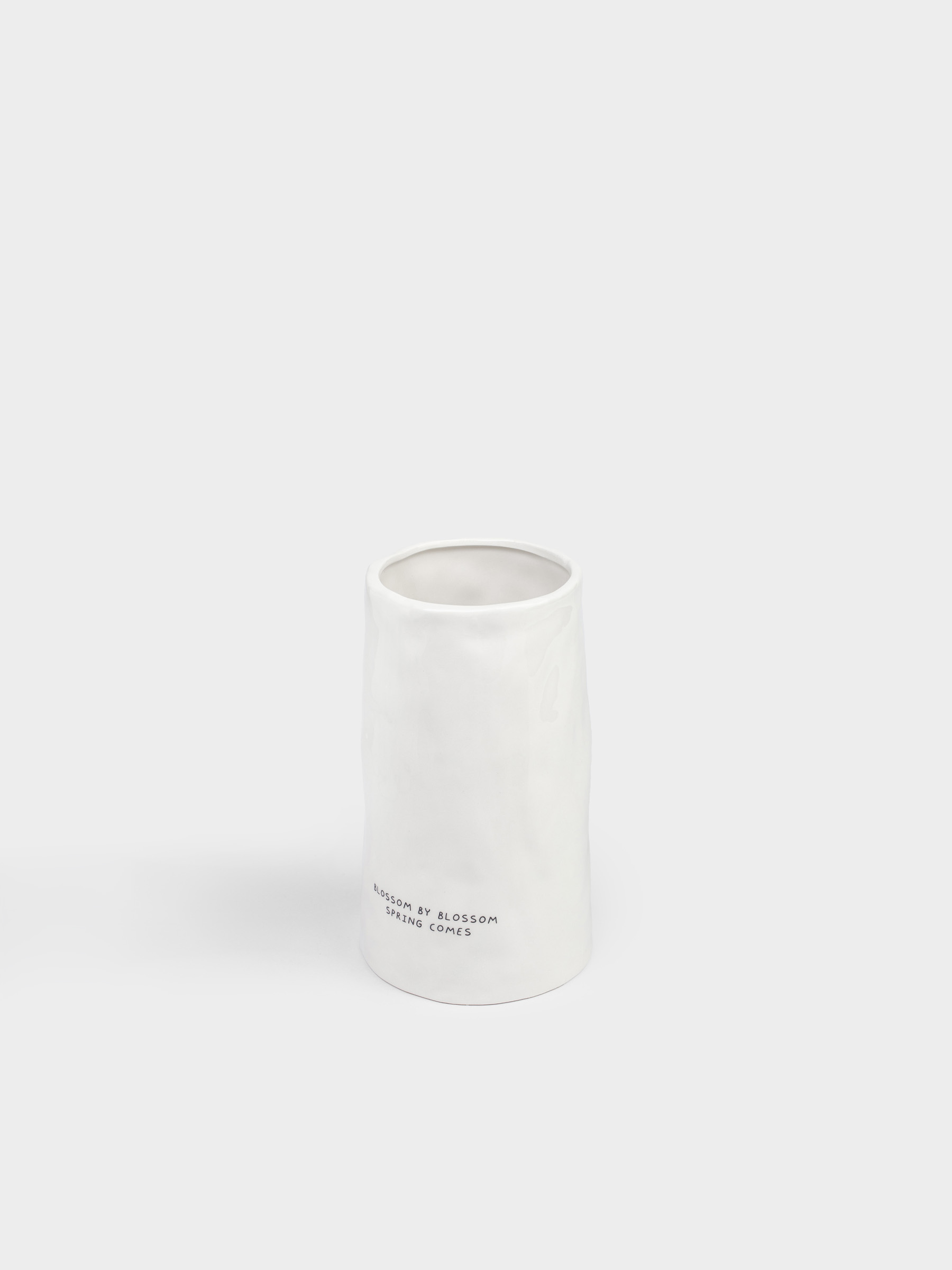 Flower vase, 20 cm, ceramic, milky, Blossom, Crumple font, image-1
