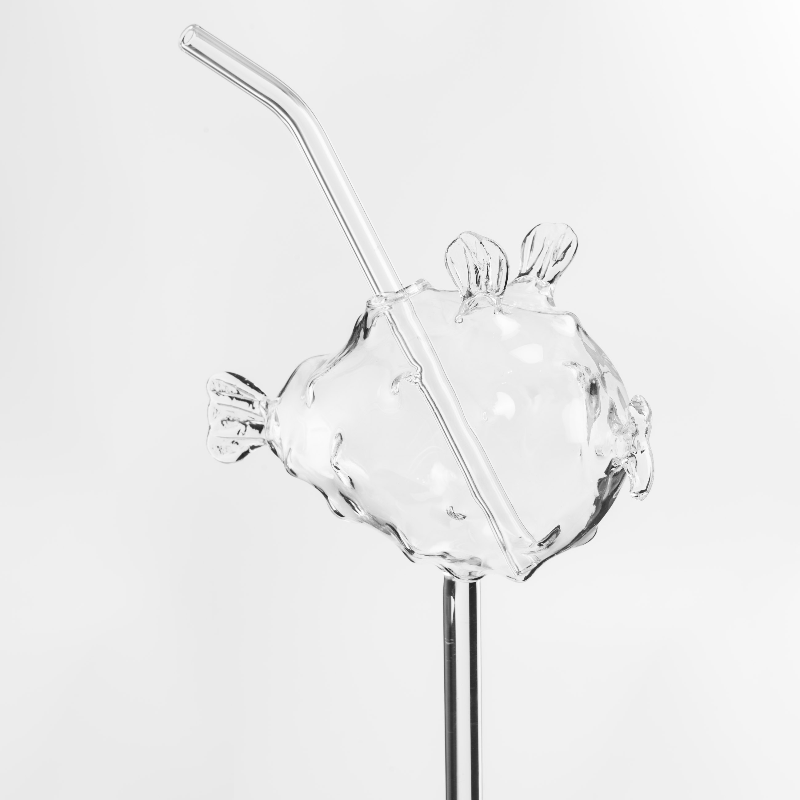 Glass, 210 ml, with tube, glass, Puffer fish, Deep sea, image-1
