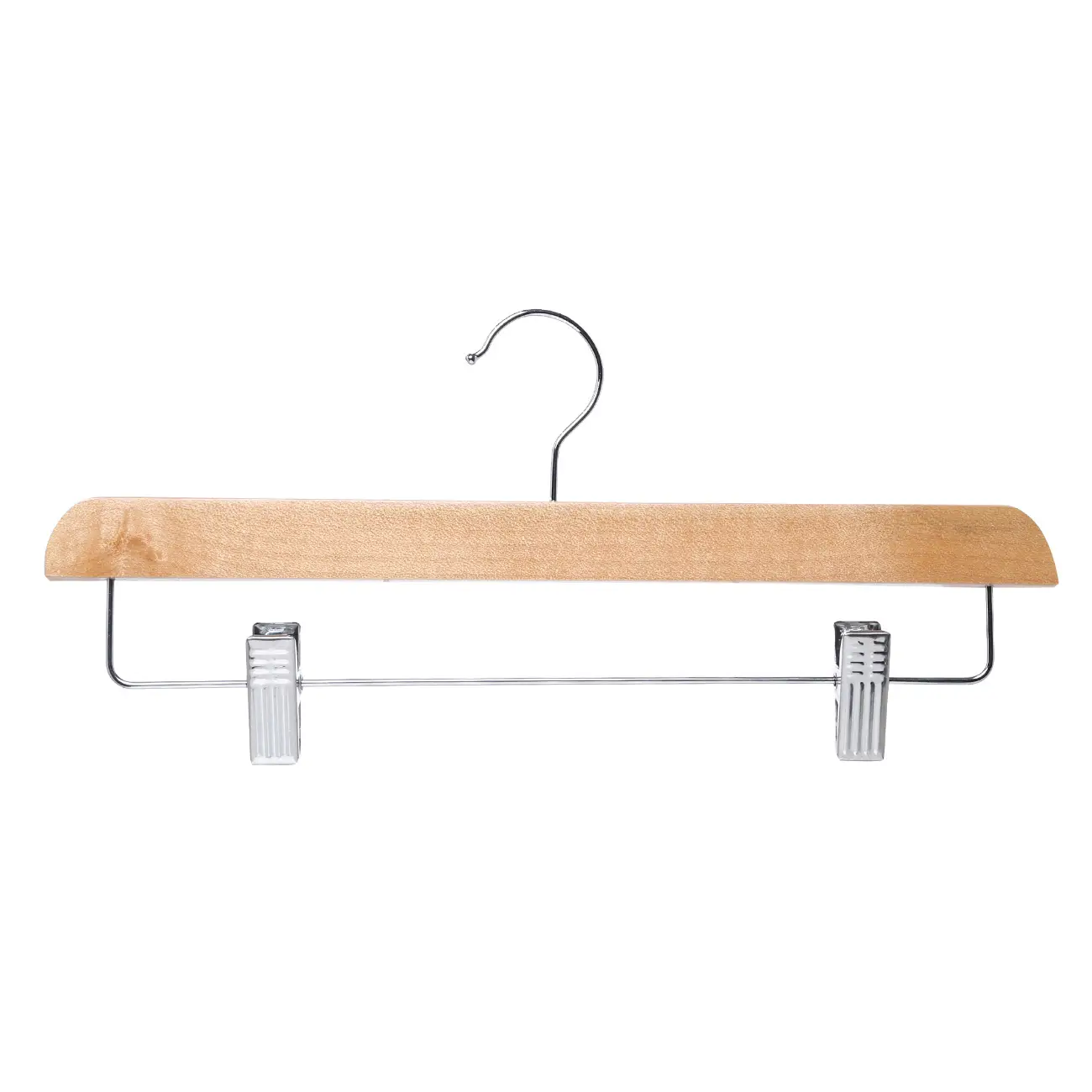 Hanger for trousers/skirts, 36 cm, 2 pcs, with clips, wood, natural, Eco life, image-0