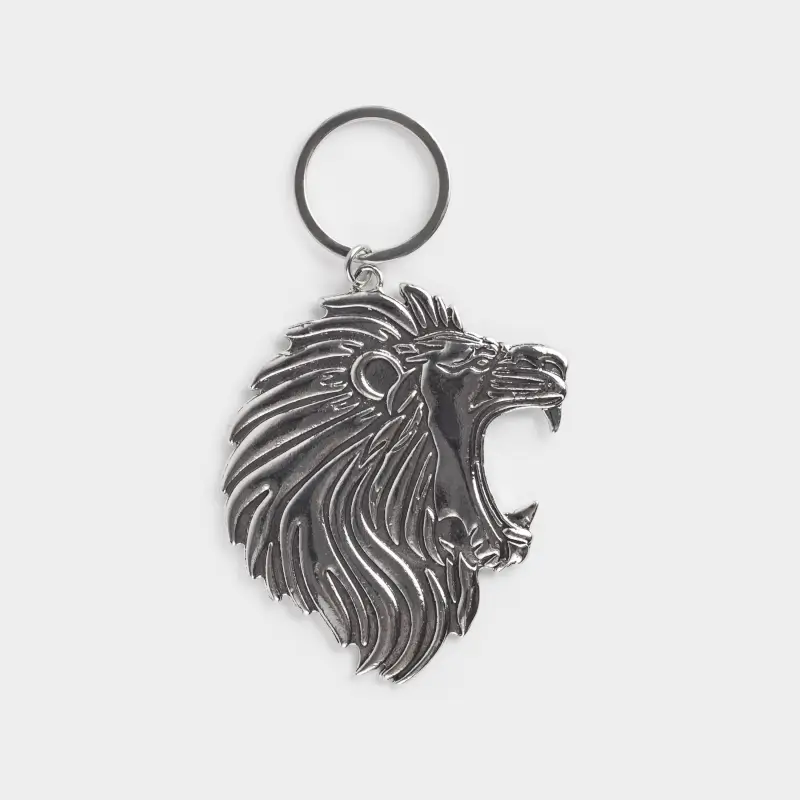 Keychain bottle opener, 8 cm, steel, Lion, Leo ,image-0