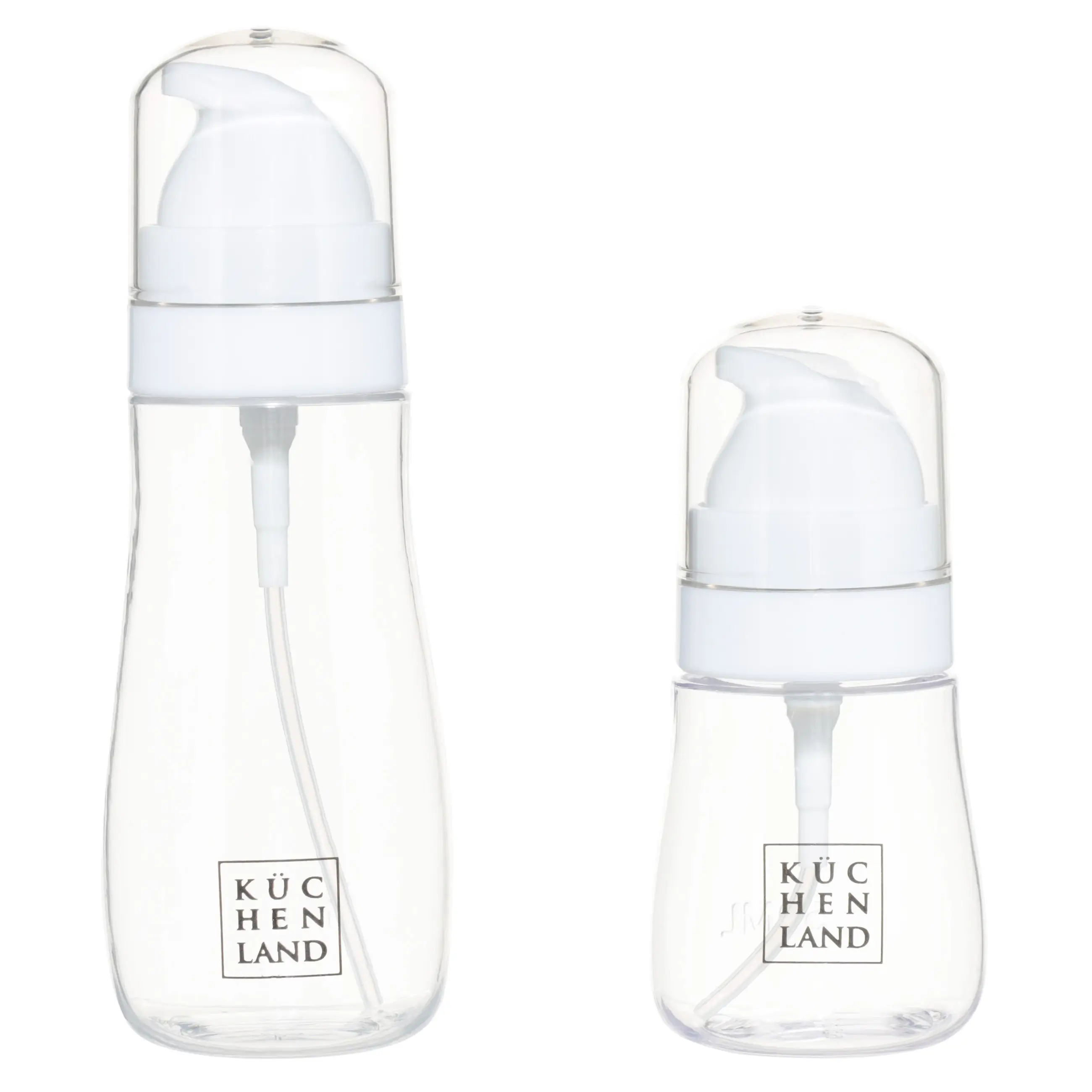 Set of travel bottles, 2 pcs, with dispenser, plastic, white, Basic, image-0