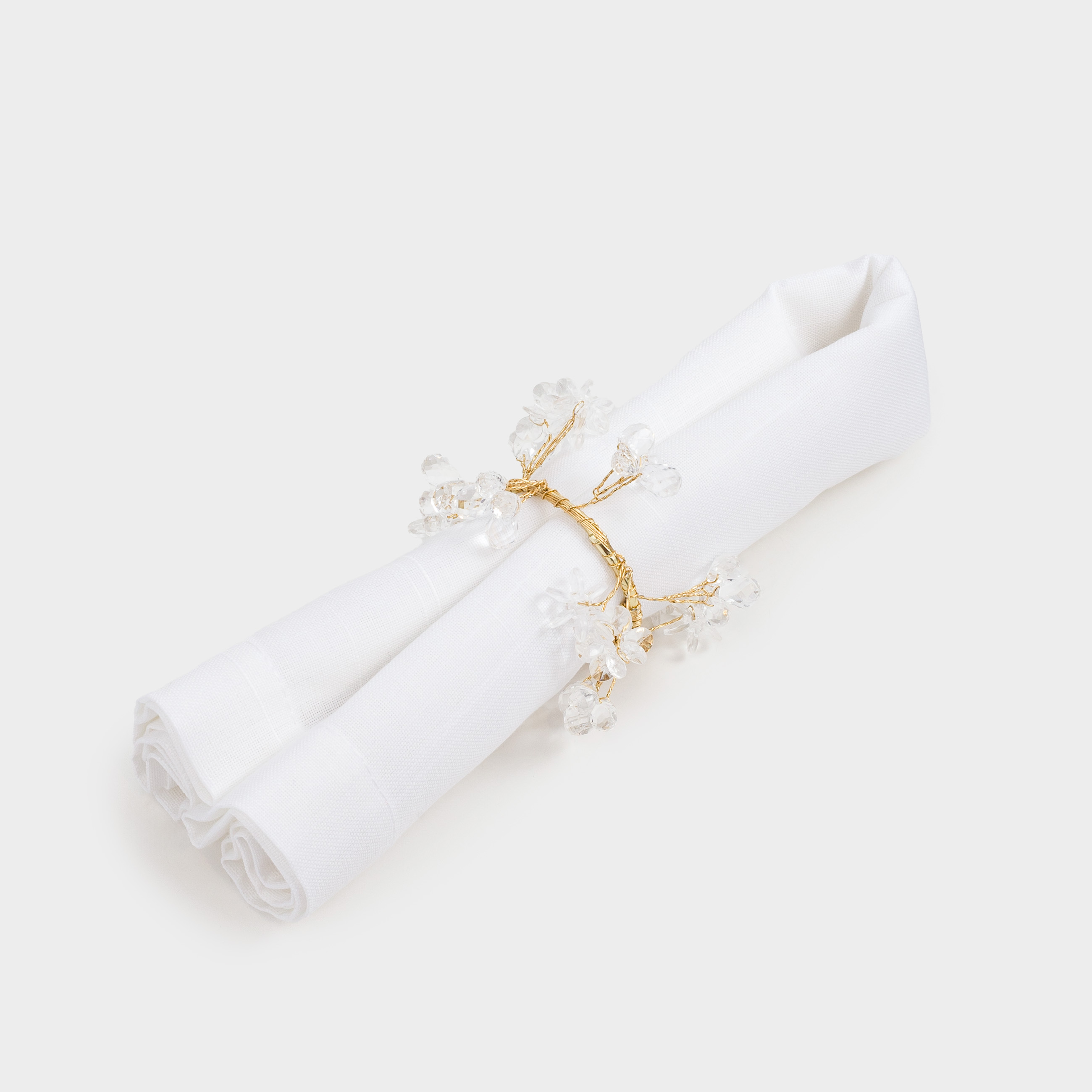 Napkin ring, 5 cm, plastic / acrylic, gold, Crystals, Crystal decor