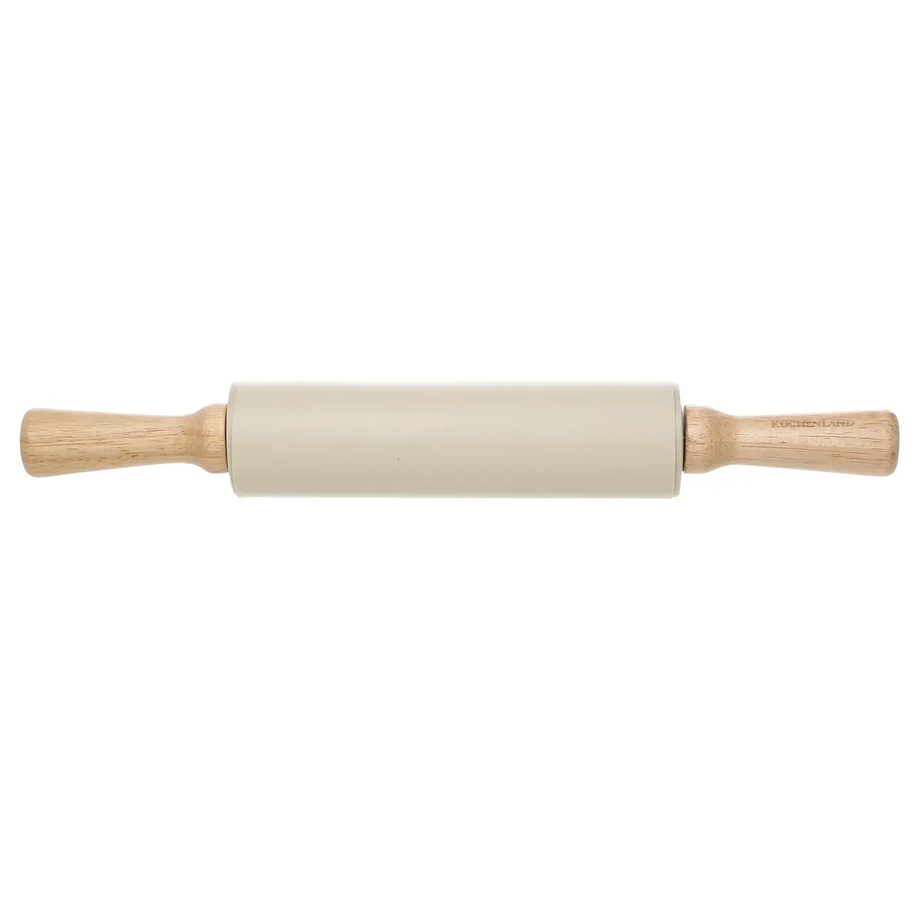 Rolling pin, 38 cm, silicone / wood, beige, Bakery, image-0