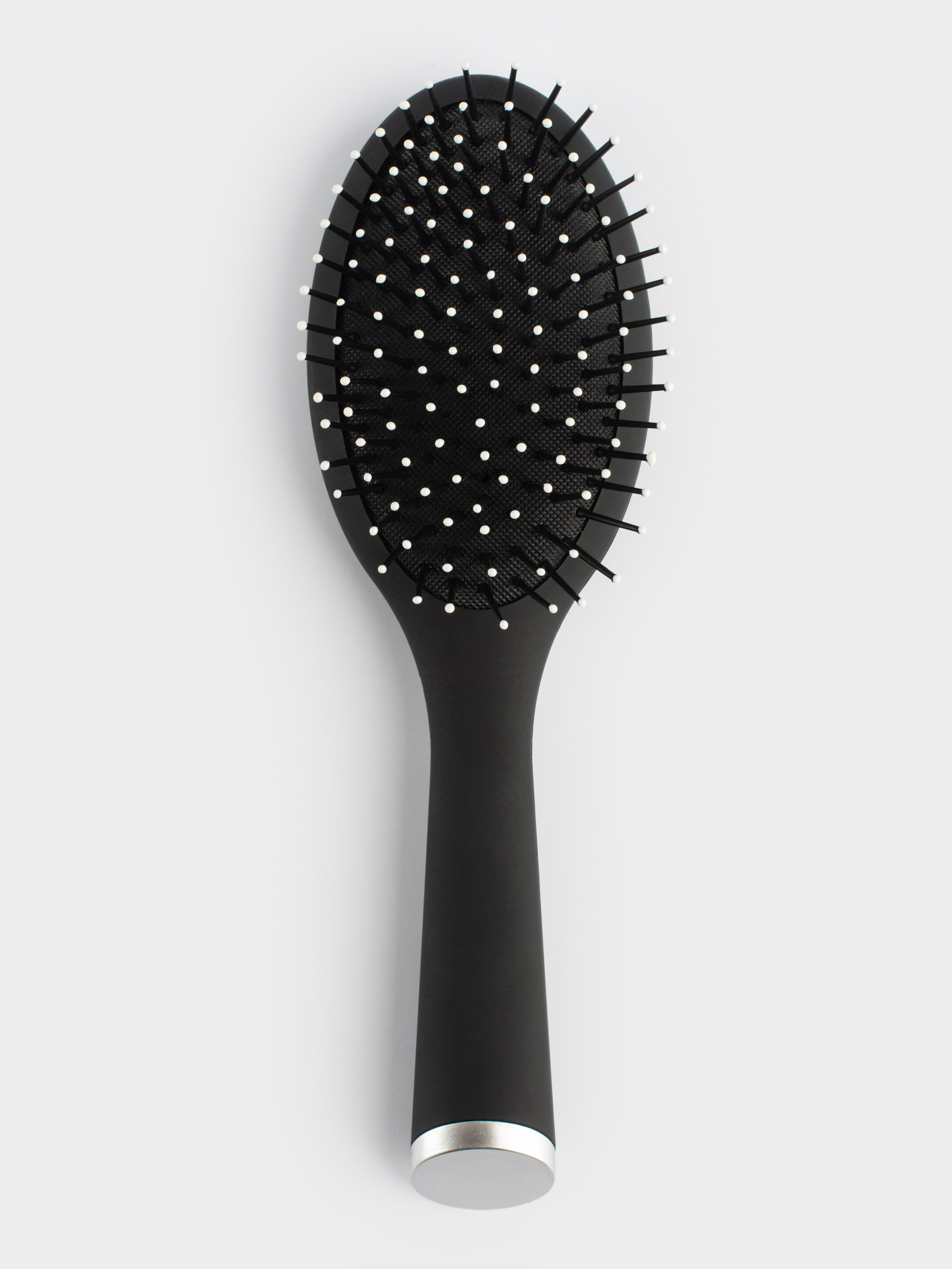 Hair massage comb, 23 cm, plastic, black, B&W, image-0