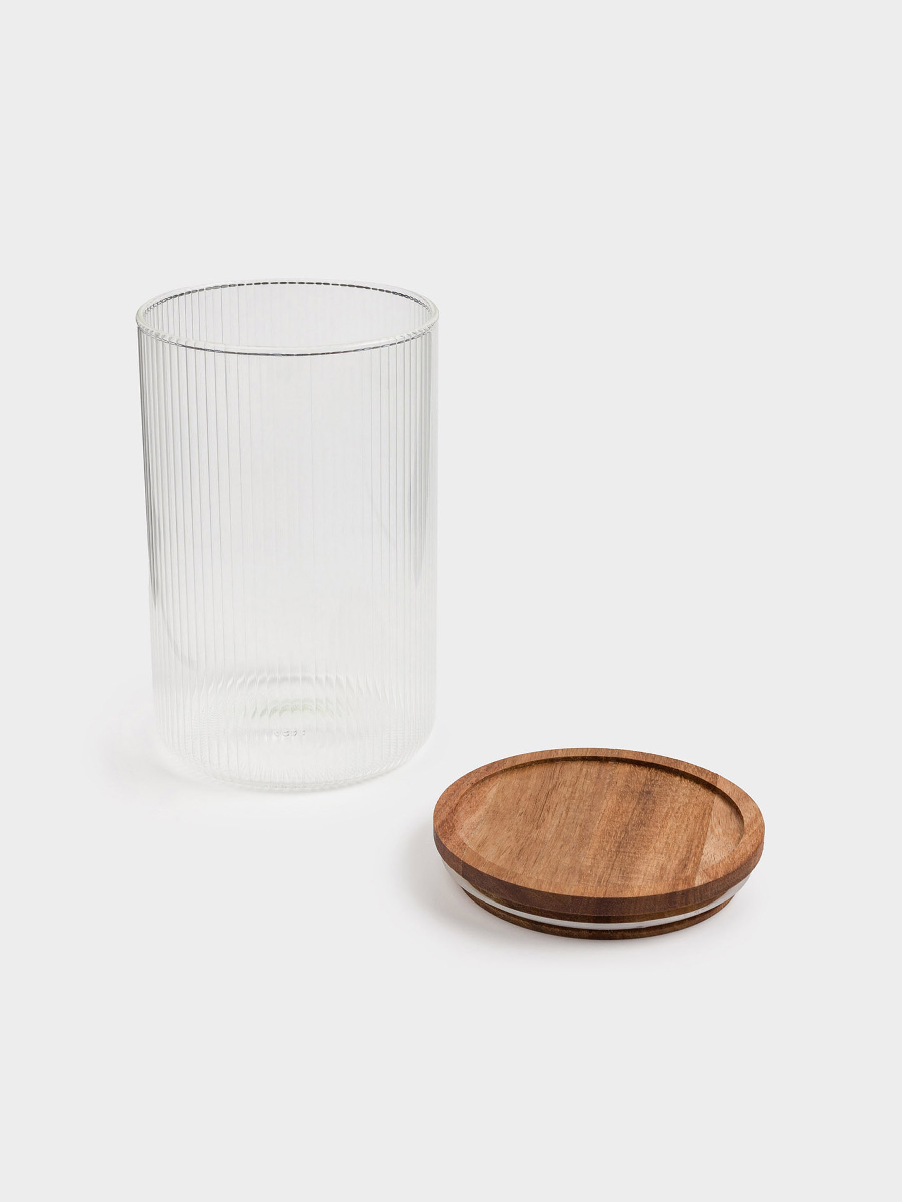 Can for bulk products, 1,2 l, glass B / wood, Ravi wood, image-5