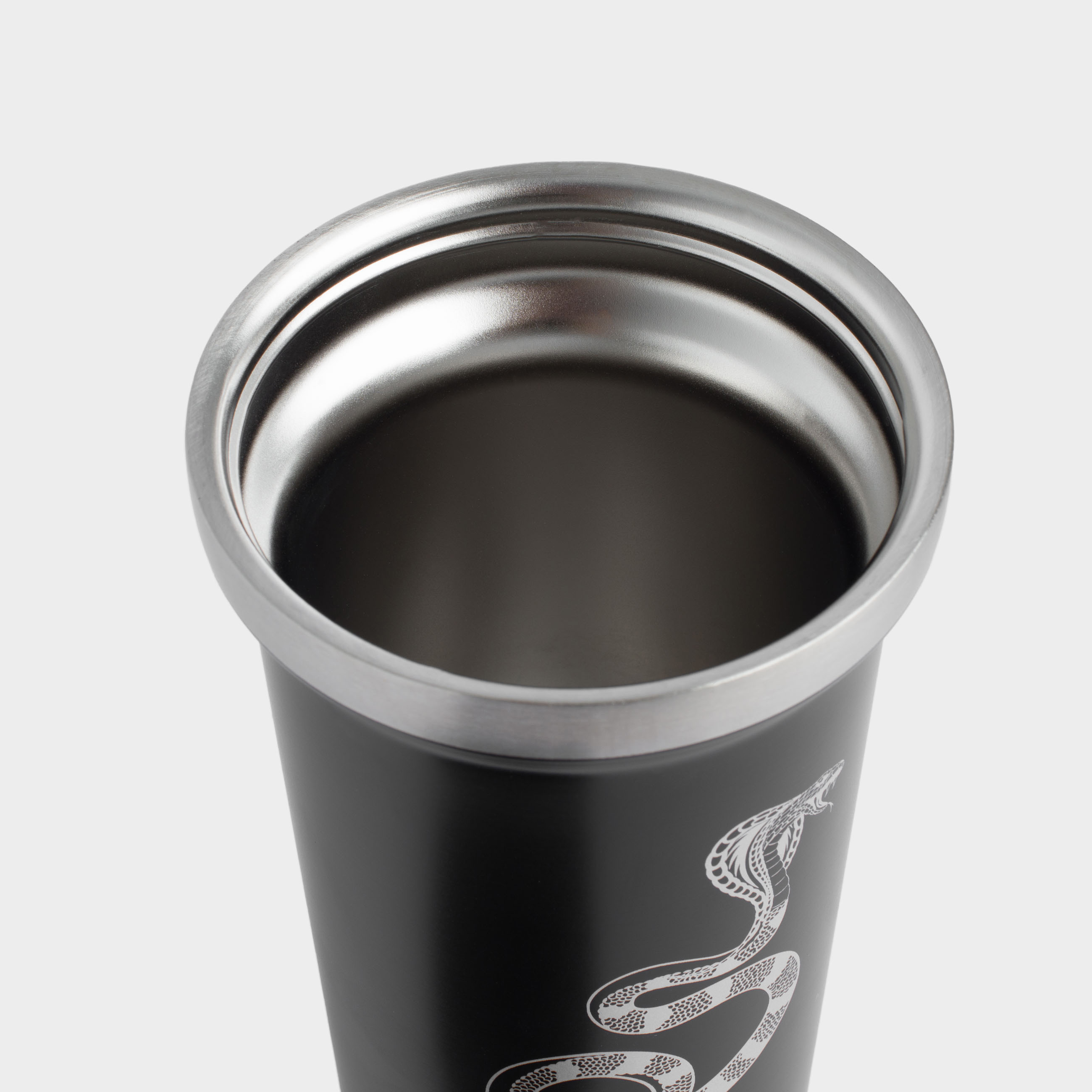 Thermocup, 450 ml, steel / plastic, black, Silver cobra, Coffee time, image-4