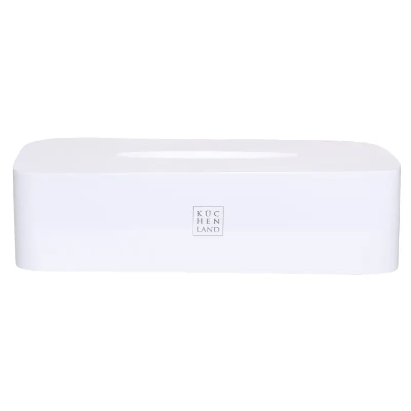 Paper napkin box cover, 26x13 cm, polyresin, white, Vesta ,image-0