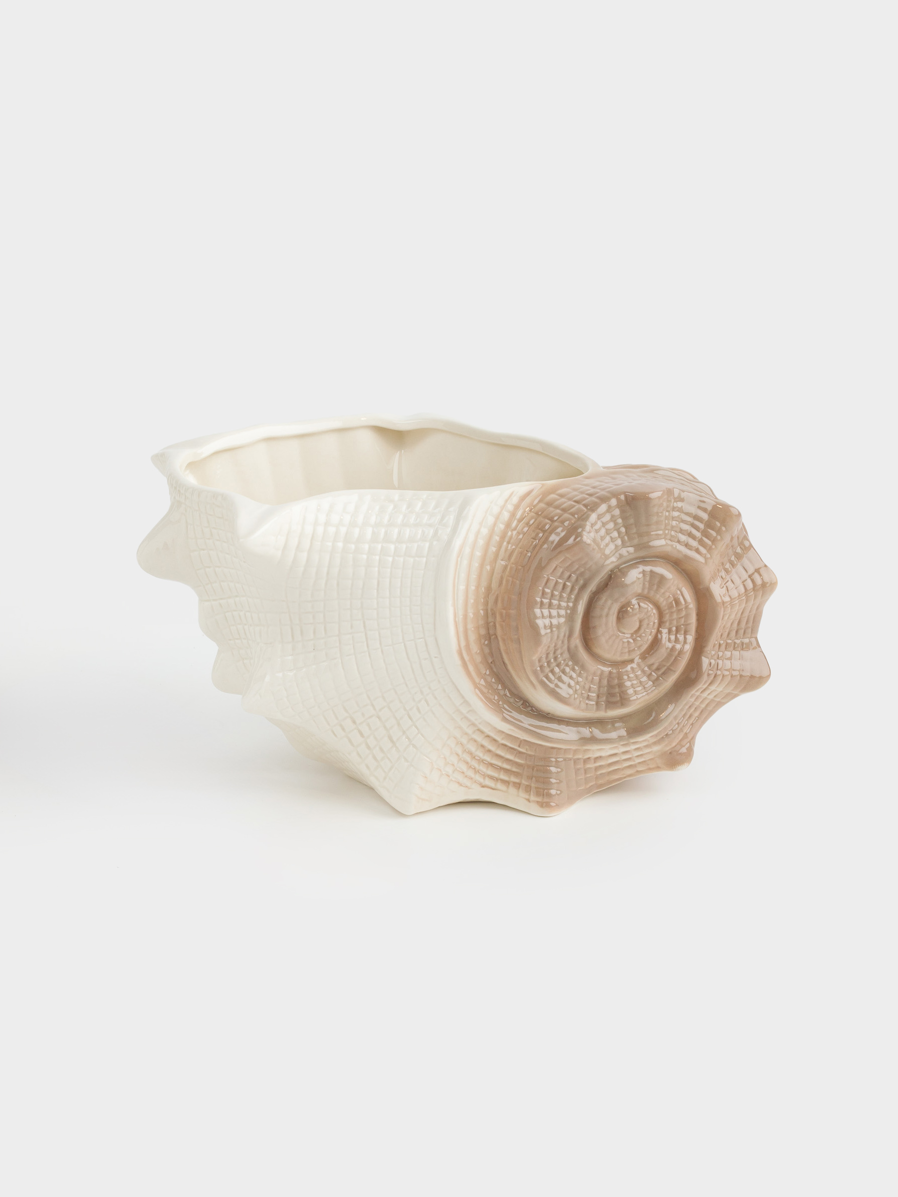 Planter, 23x12 cm, porcelain P, milky brown, Seashell, Seaside, image-0