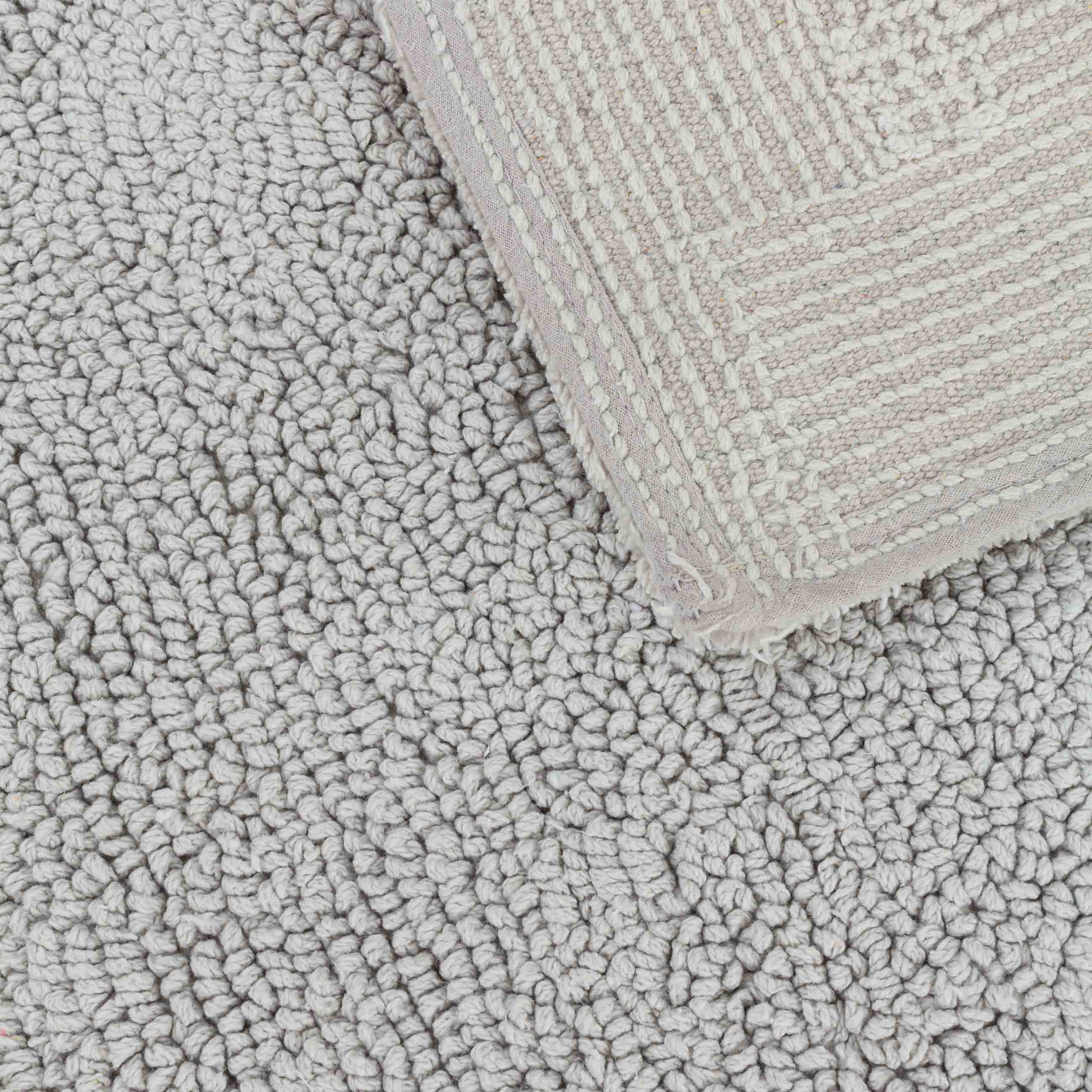 Bathroom mat, 40x60 / 50x80 cm, 2 pcs, Anti-slip, Cotton, Light grey, Metric, image-7