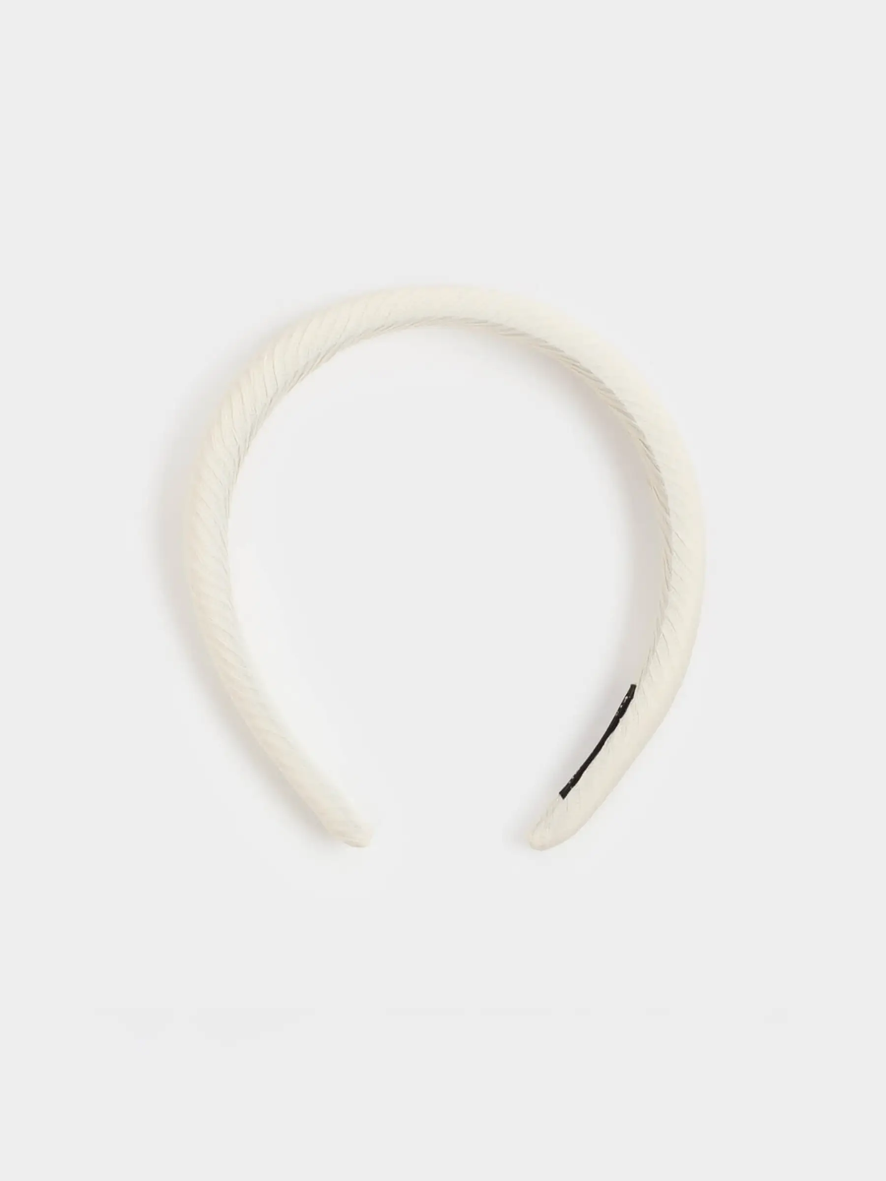 Hair band, 14x16 cm, Polyester / plastic, Beige, Lines, Basic