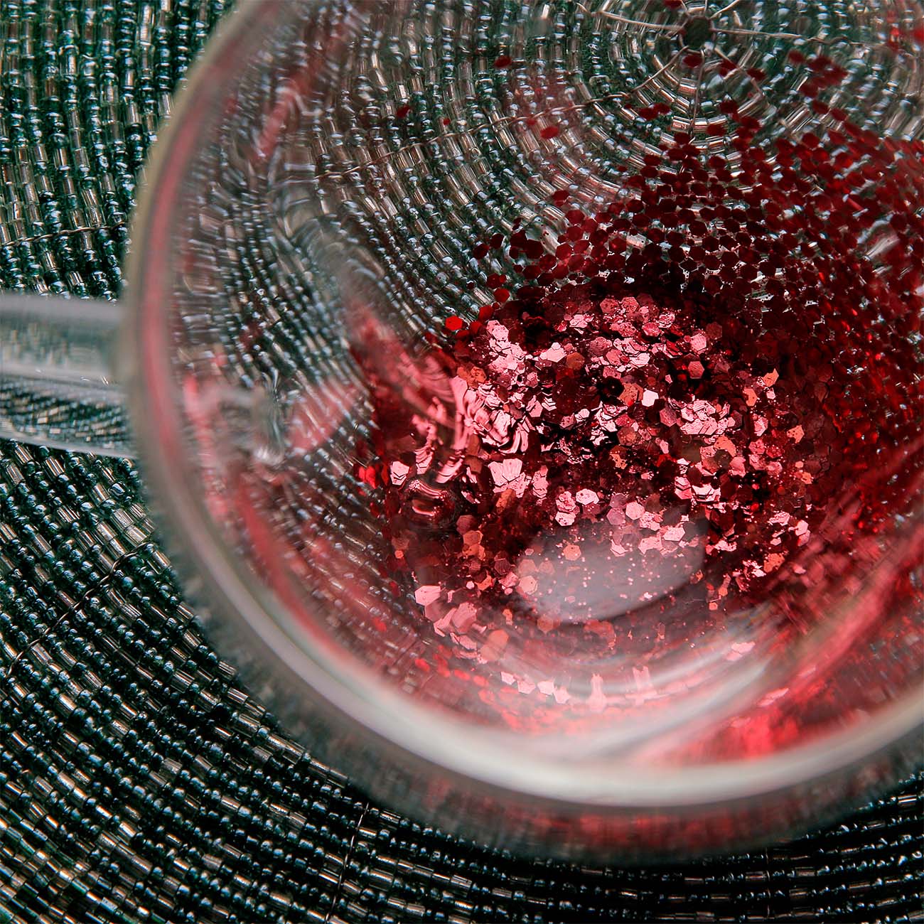 Mug, 250 ml, 2 pcs, glass B, with pink sequins, Heart, Air sparkly, image-4