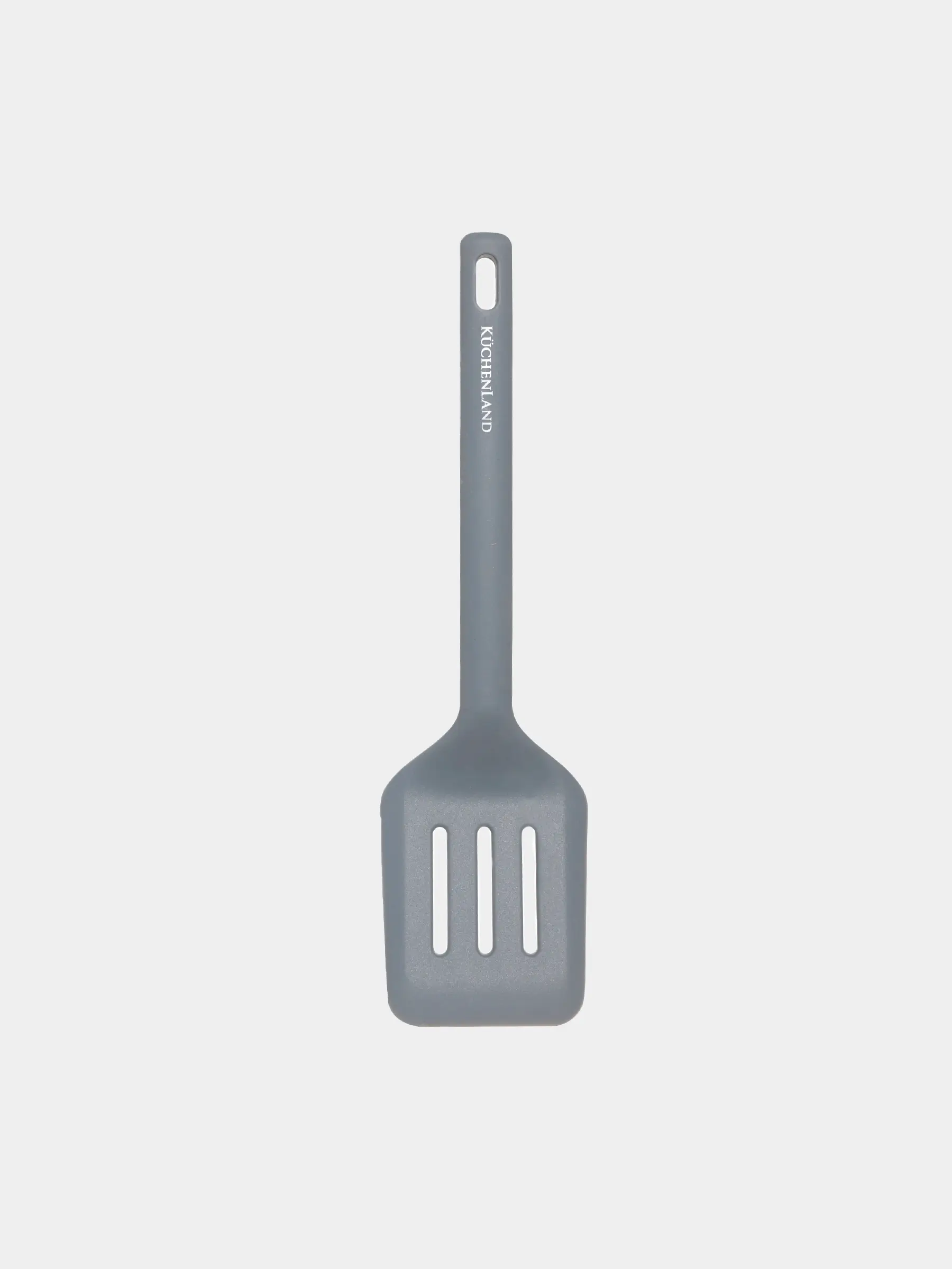 Spatula, 30 cm, slotted, Silicone, Grey, Grey steel, image-0