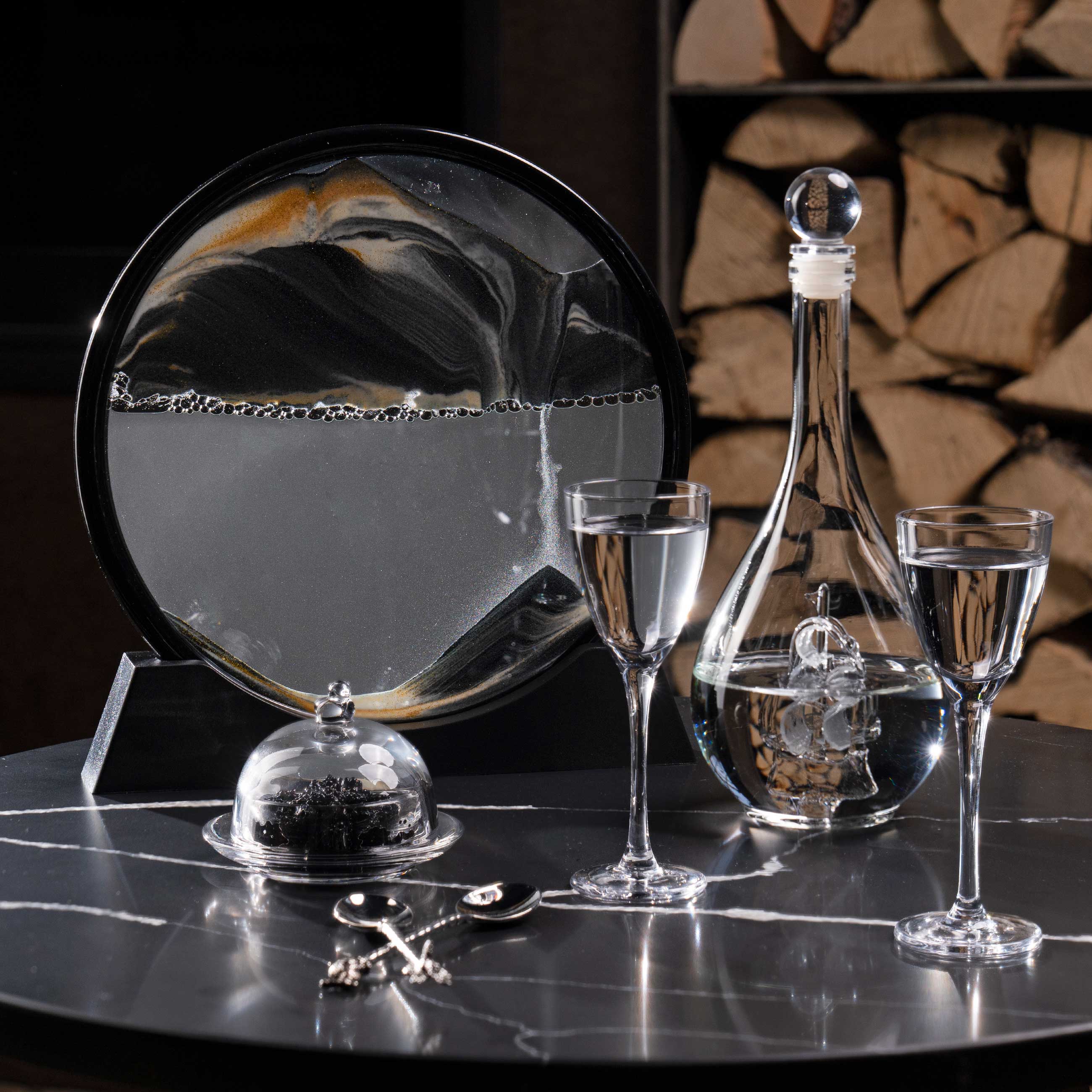 Drink set, 2 pers, 3 items, decanter / Drinking glass, Glass, Ship, Bar, image-6