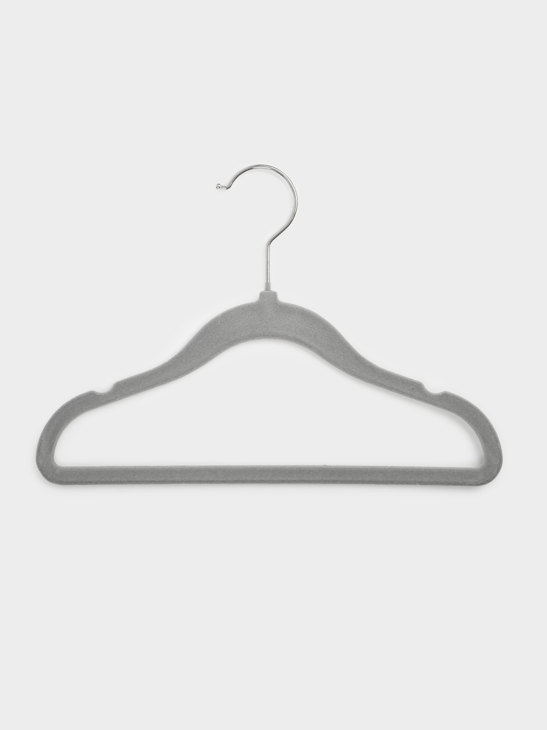 Hanger, 30 cm, 3 pcs, children's, flock, gray, Household, image-3