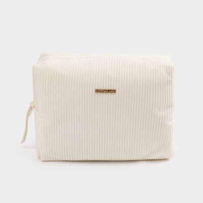 Cosmetic bag, 18x25 cm, ribbed, velvet, color, Moire ,image-0