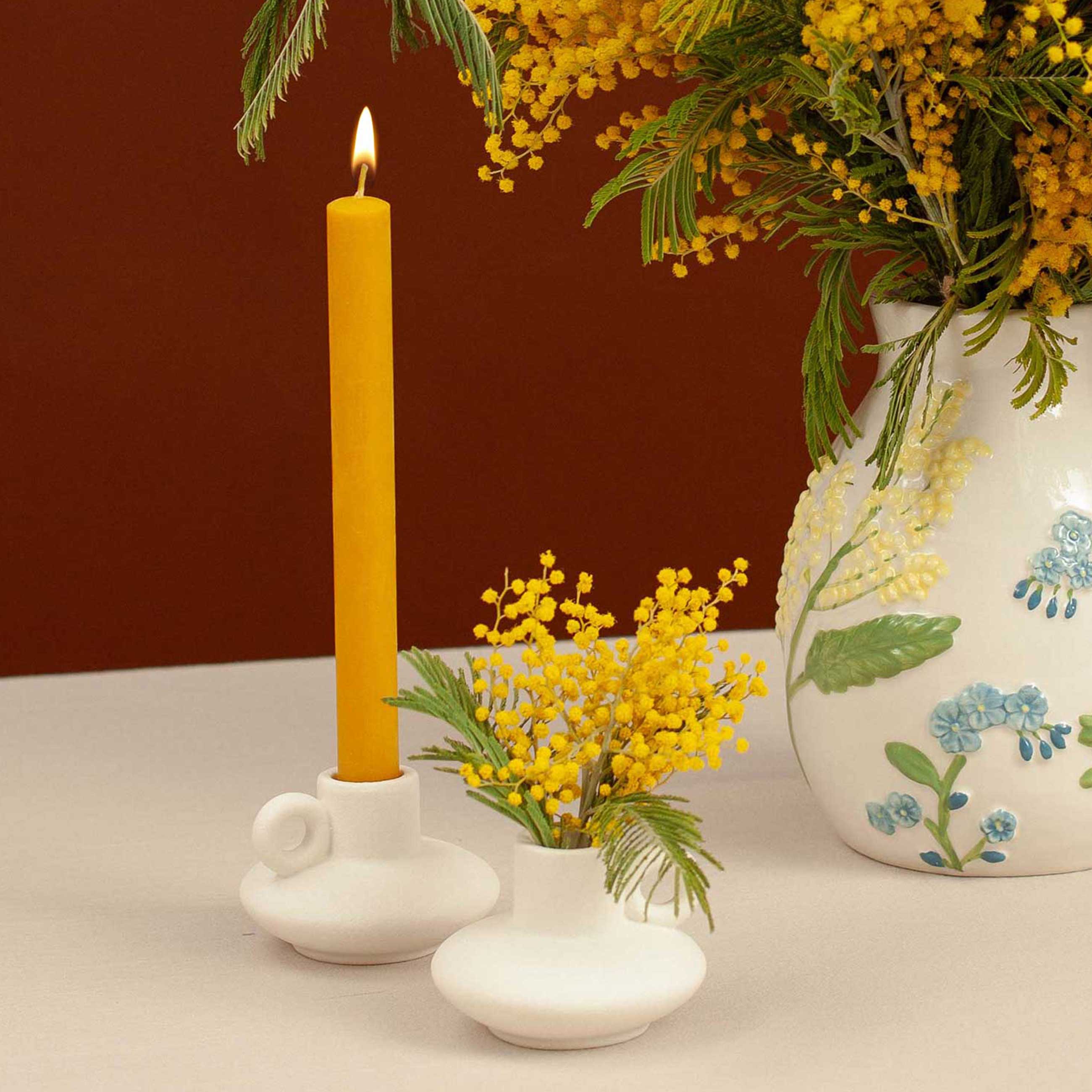 Candlestick, 6 cm, for a thin candle, porcelain P, white, Jug, Antic