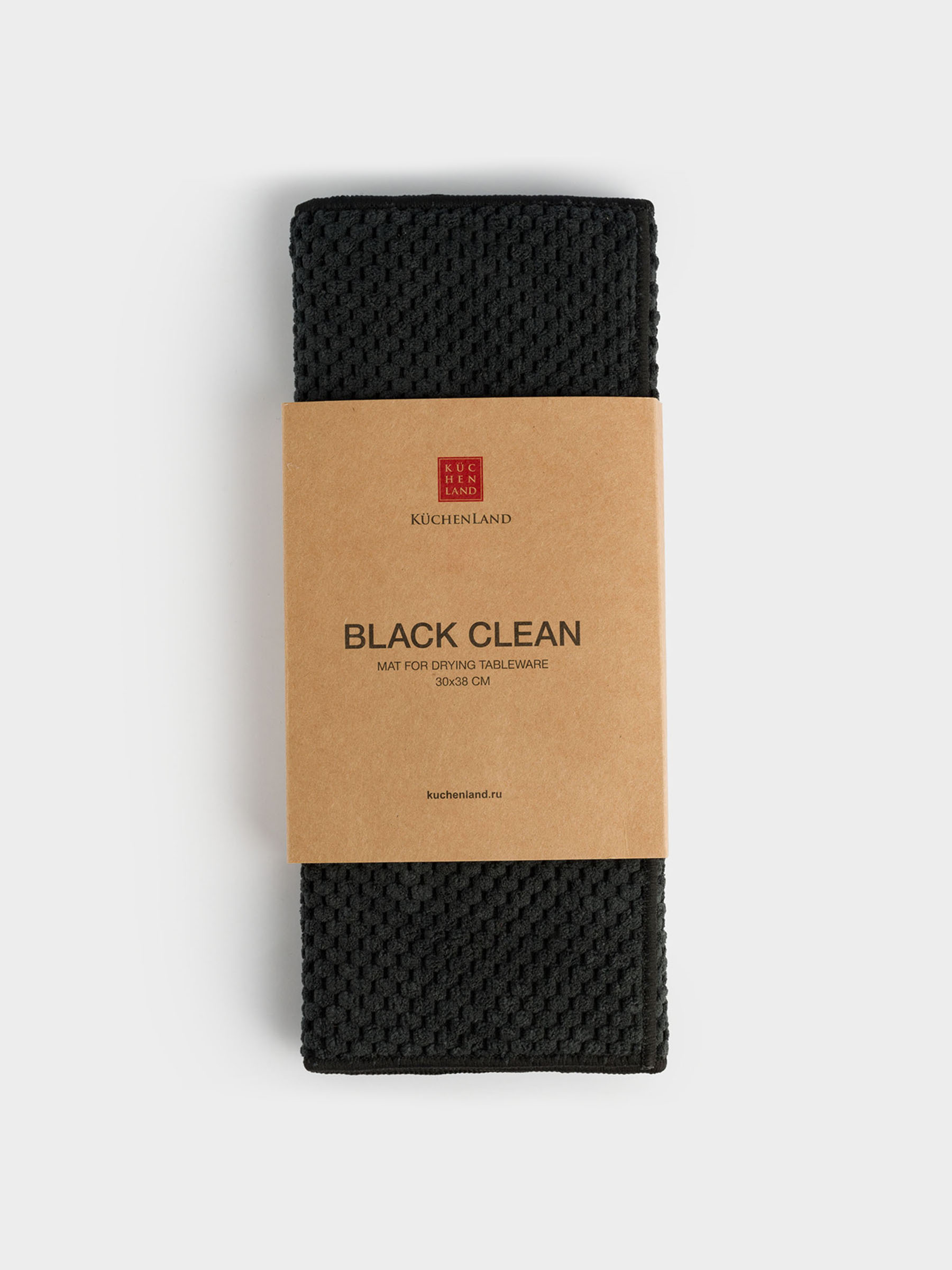 Dish drying mat, 30x38 cm, microfiber, black, Black clean, image-2