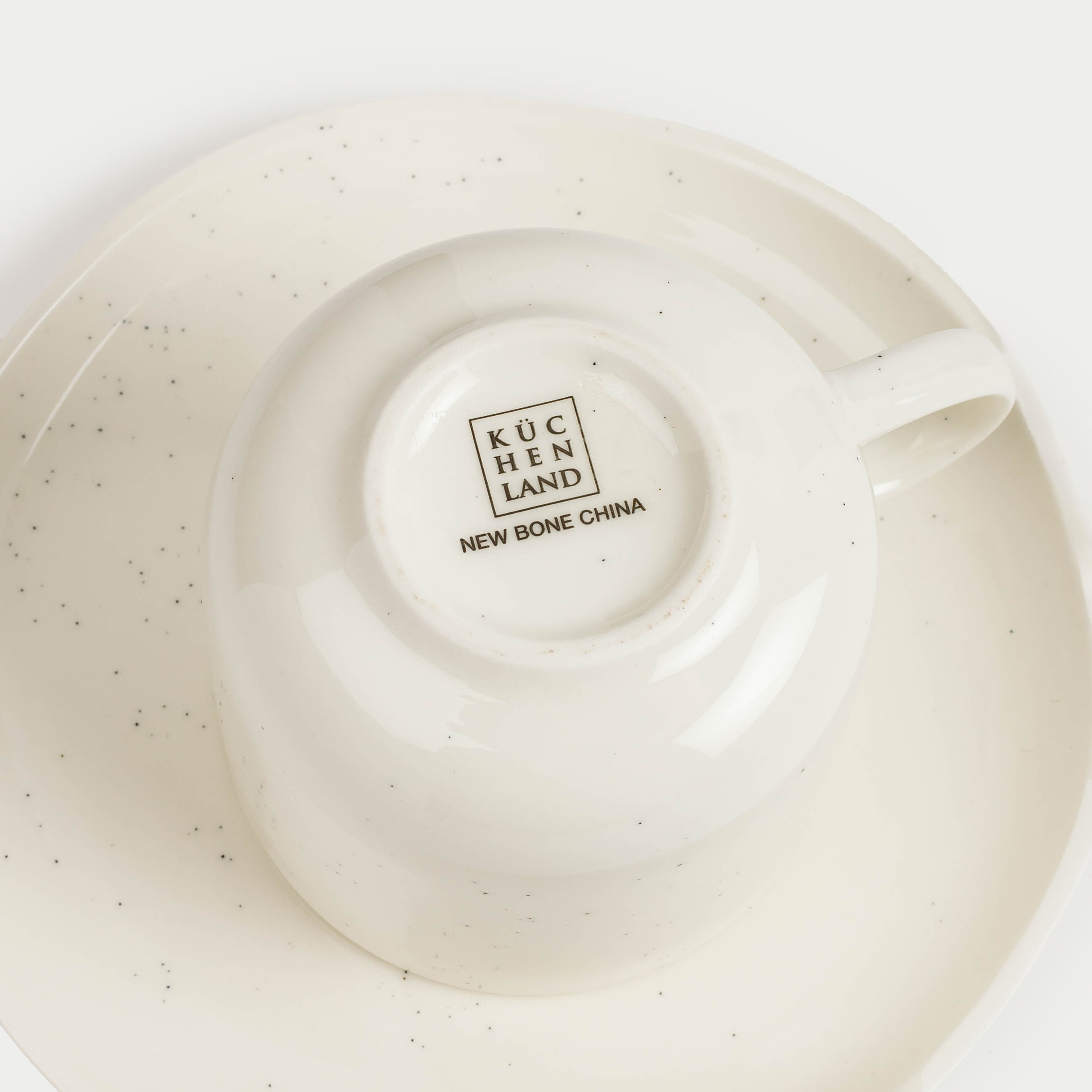 Tea pair, 1 person, 2 items, 220 ml, porcelain N, milk, Dots, Boho