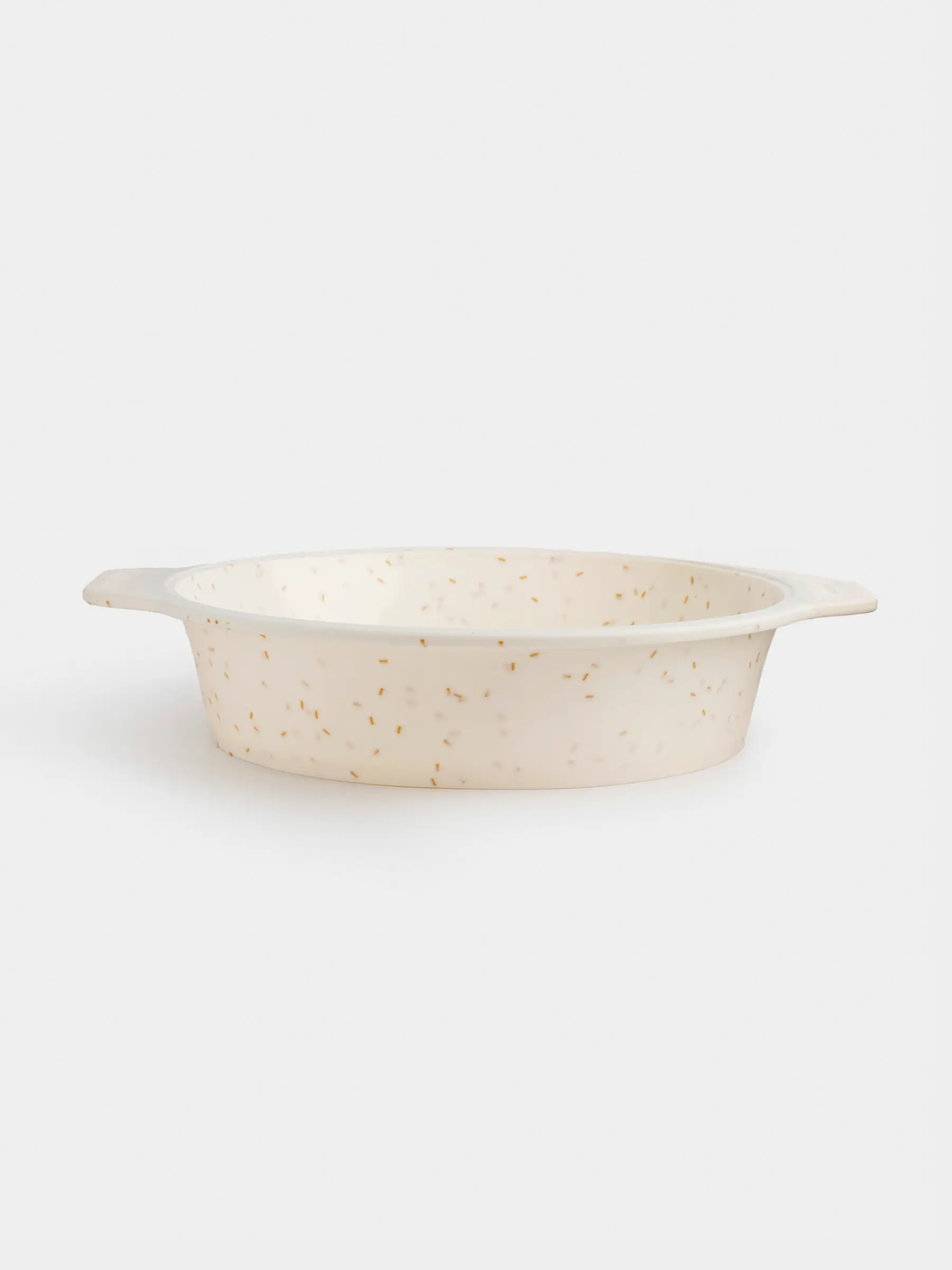 Baking dish, 25 cm, silicone / steel, round, milk, speckled, Bakery speckled