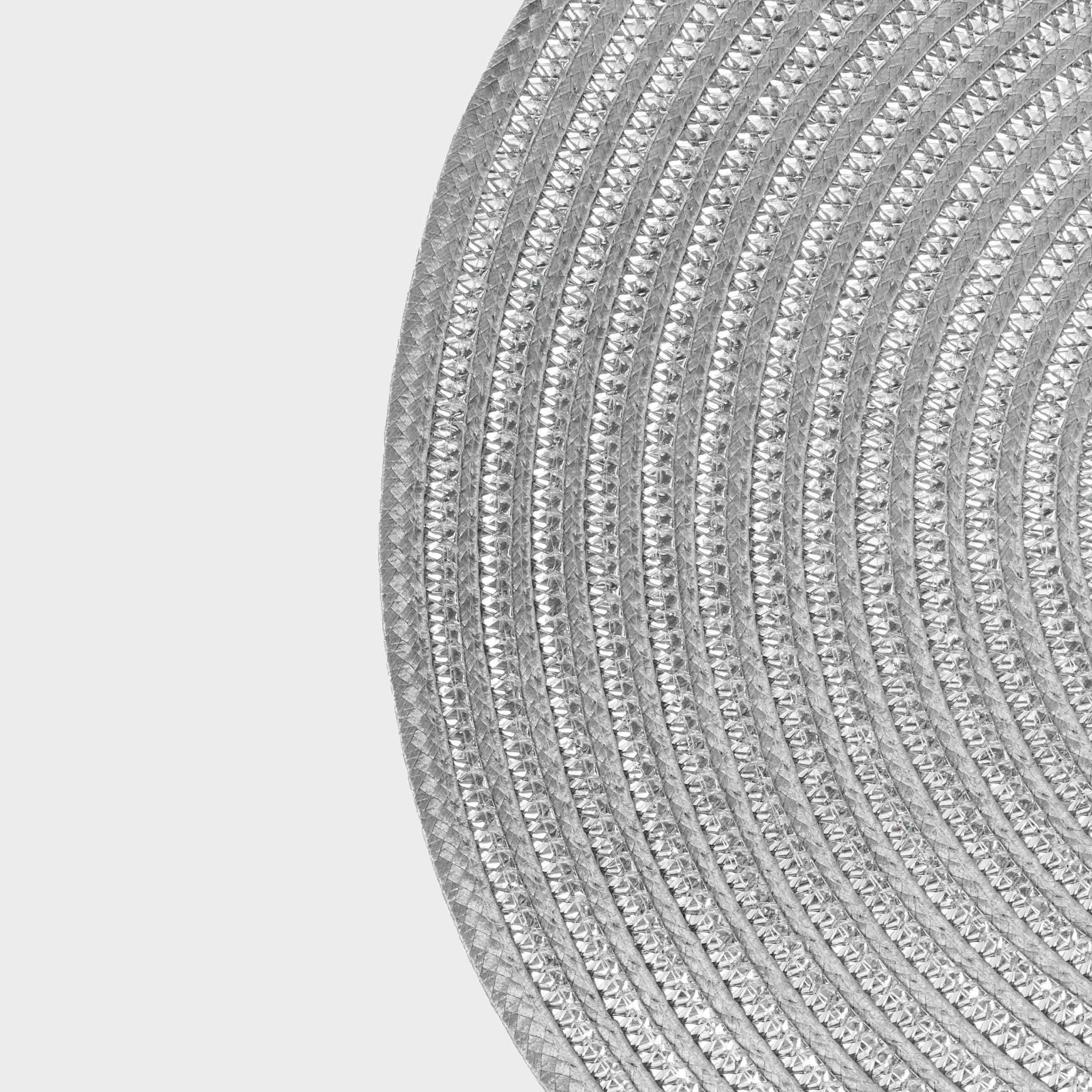 Placemat, 38 cm, polypropylene, round, silver, Circle, image-0