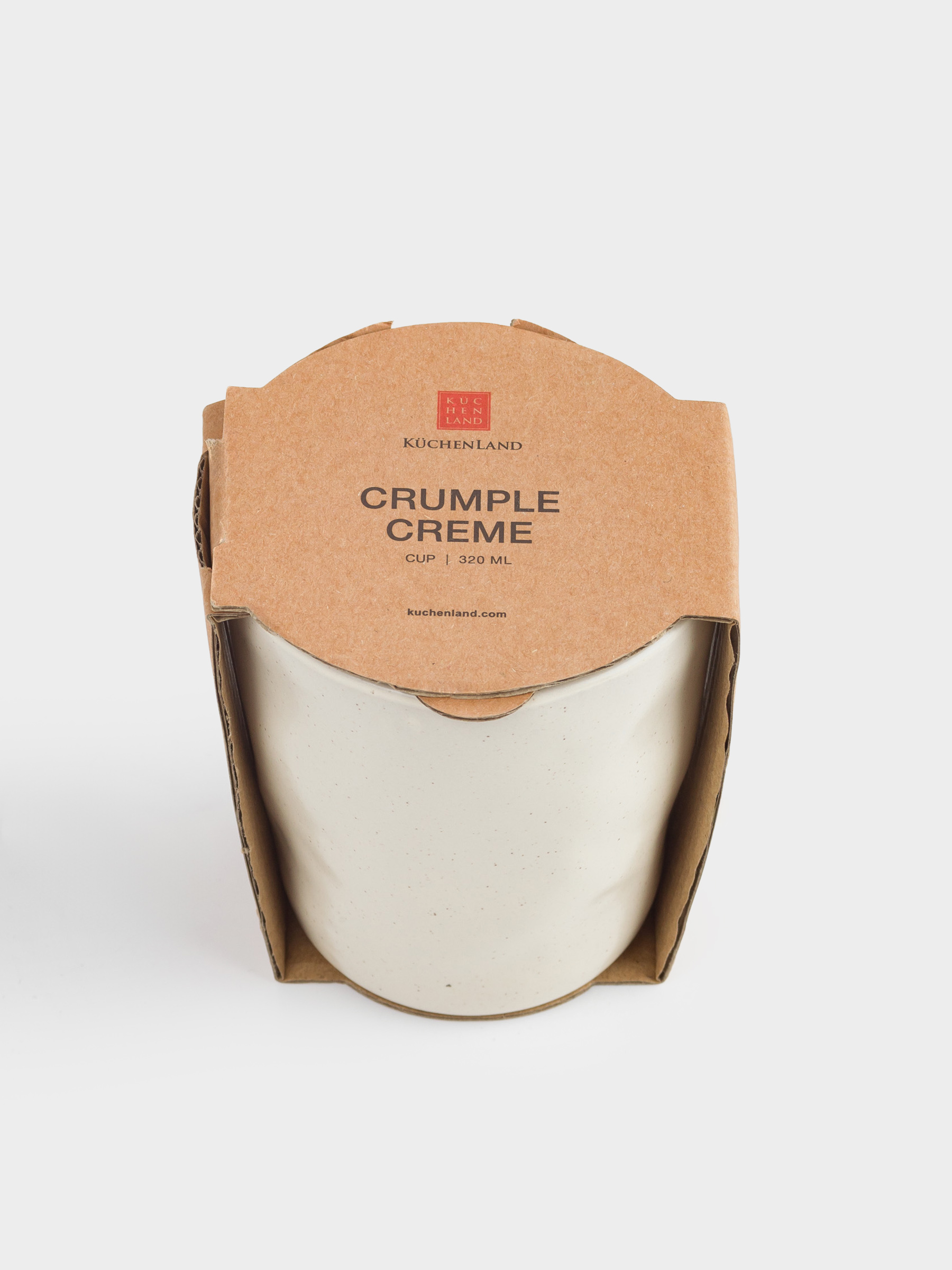 Glass, 10 cm, 300 ml, ceramic, milky, Crumpled effect, Crumple creme, image-5