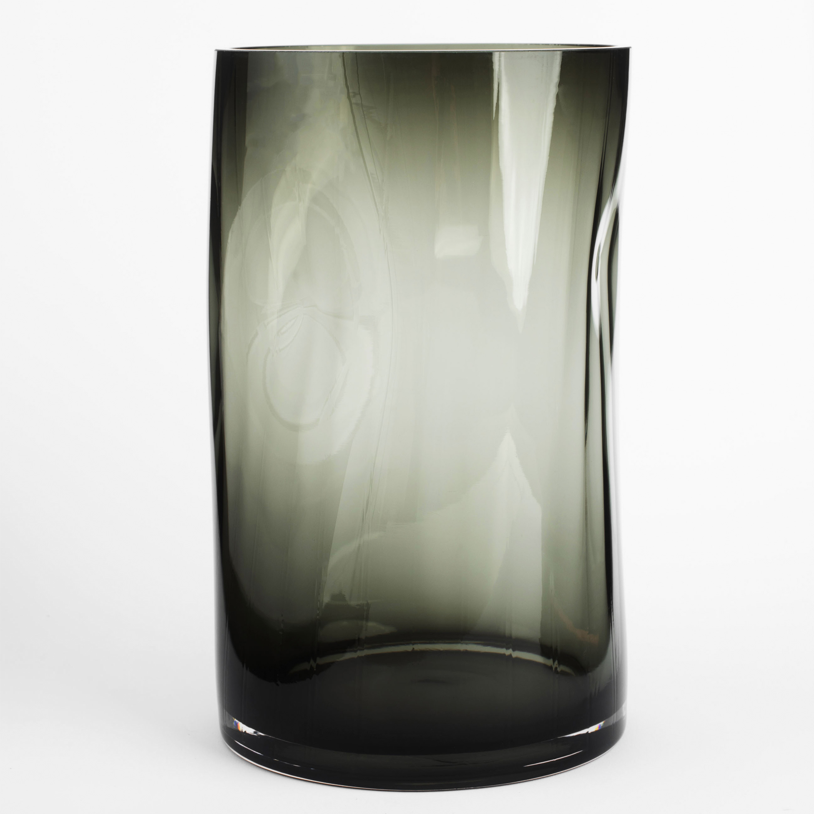 Flower vase, 25 cm, glass, grey, Brinicle