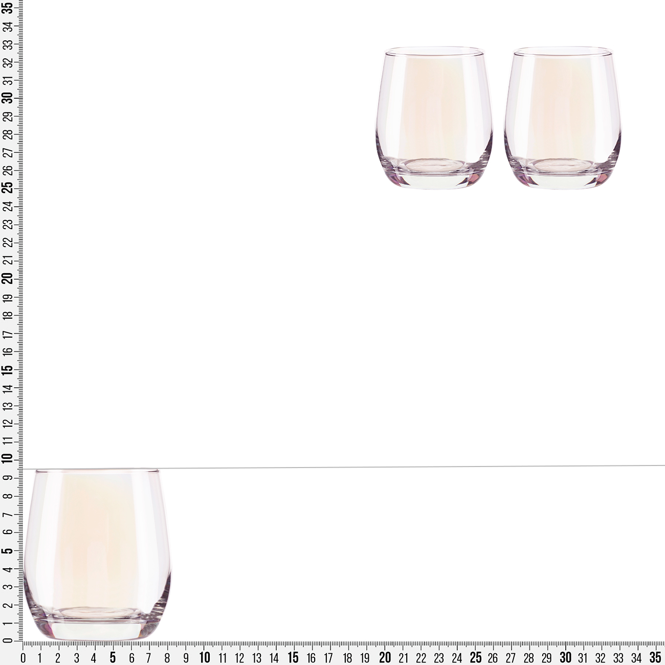 Glass, 9 cm, 350 ml, 2 pcs, glass, mother of pearl, Floyd polar, image-3