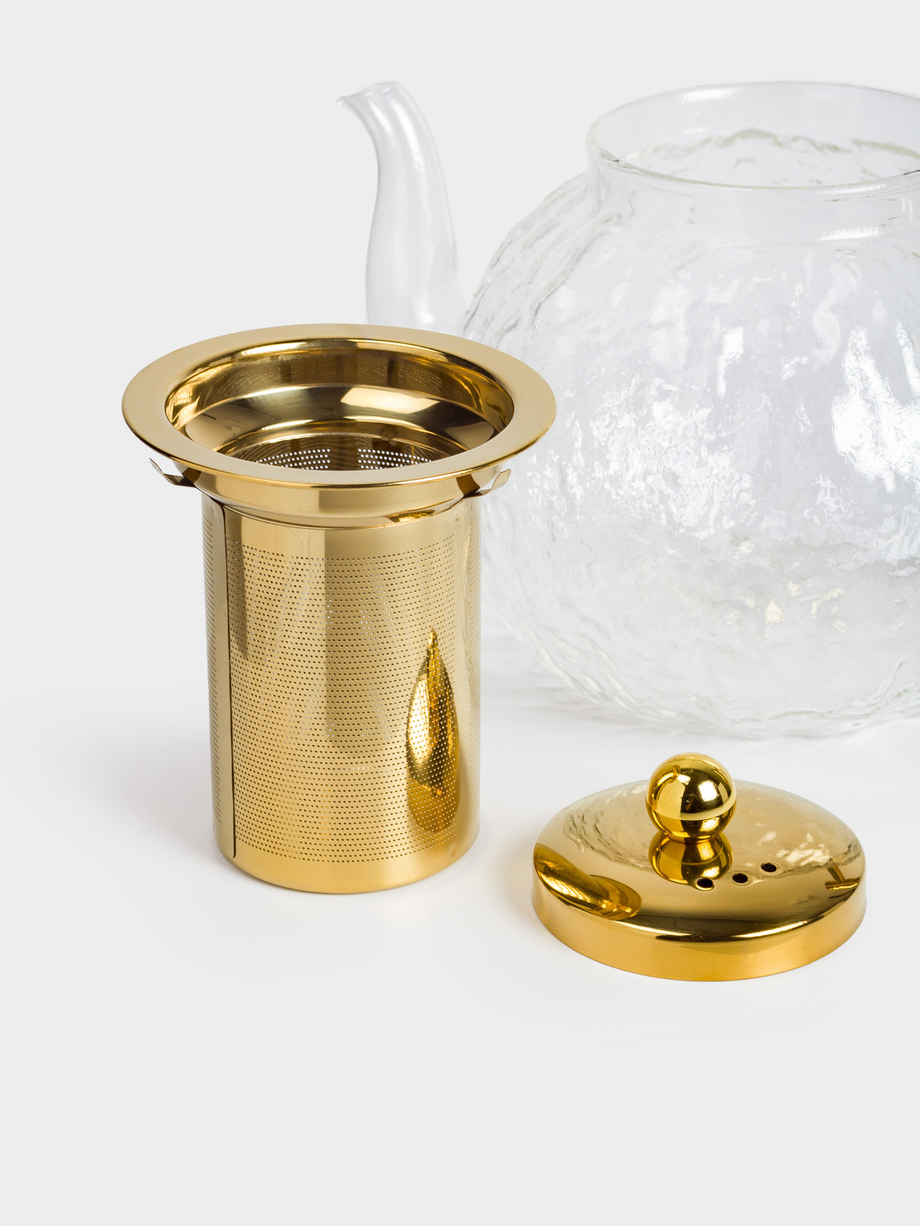 Teapot, 1,4 l, glass B/steel glass, golden, Glacial gold, image-4