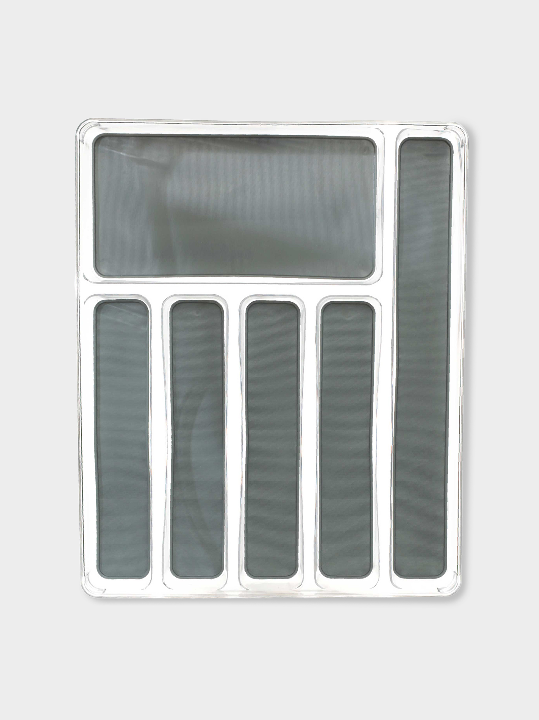 Cutlery tray, 40x32 cm, 6 compartments, removable linings, plastic / rubber, Non-slip new, image-0