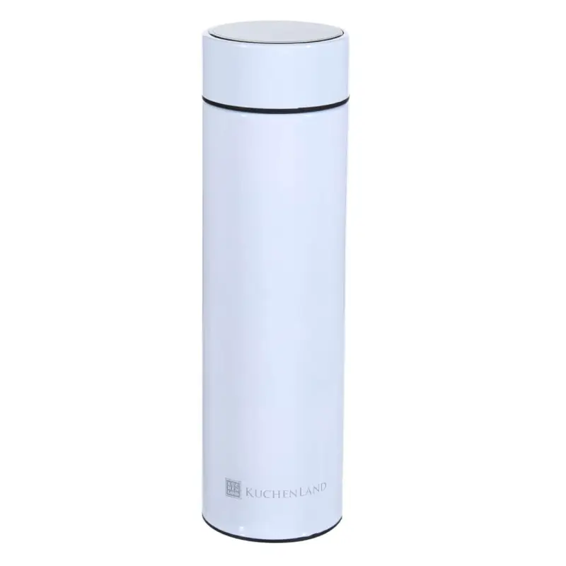 Thermos flask, 500 ml, with thermometer, steel / plastic, white, Celsius