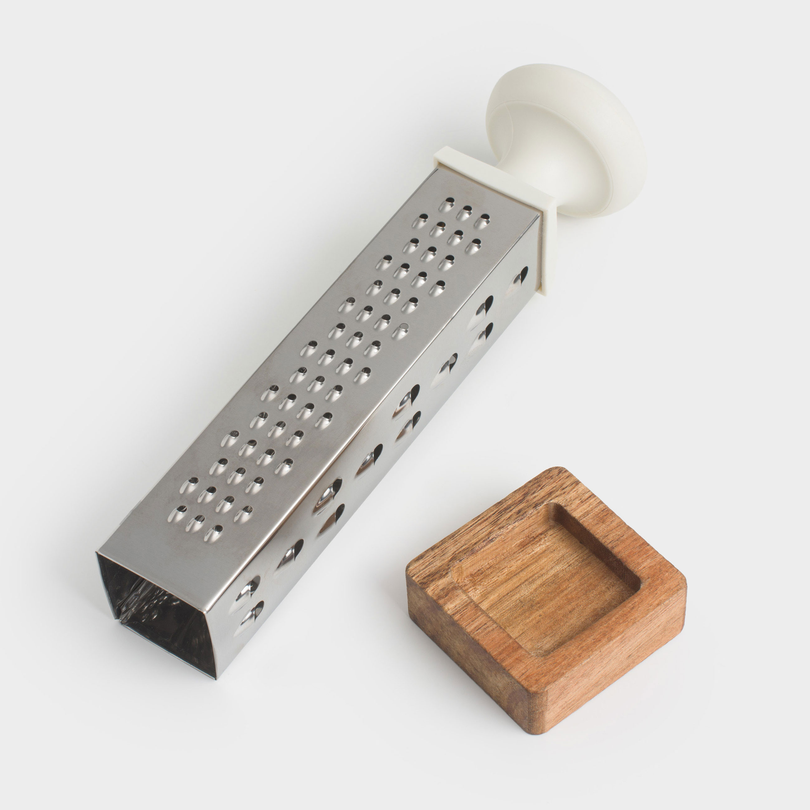 Grater, 23 cm, on a stand, four-sided, steel / plastic / wood, Galori