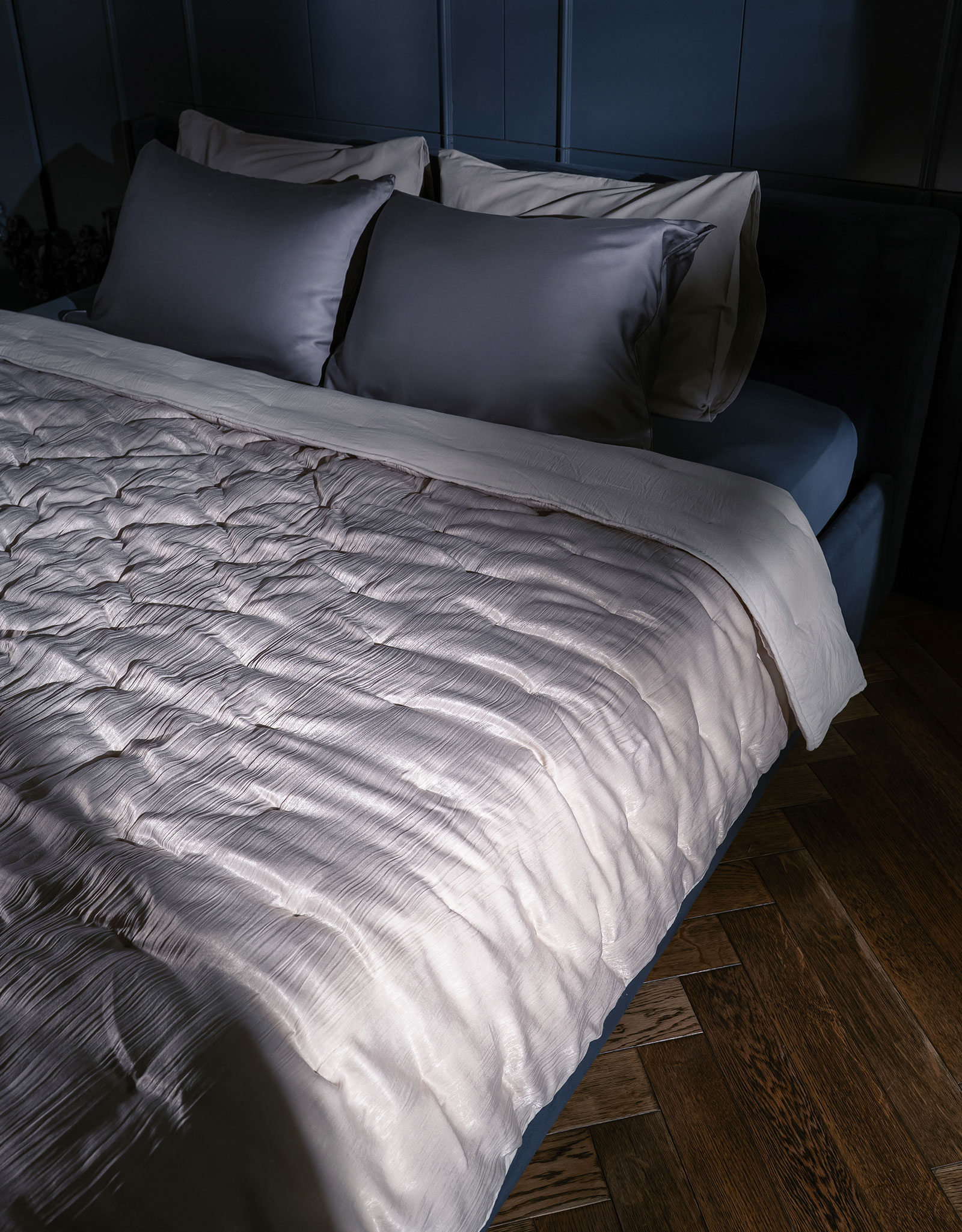 Bedspread, 220x240 cm, velvet, sand, Stitch velvet, image-5