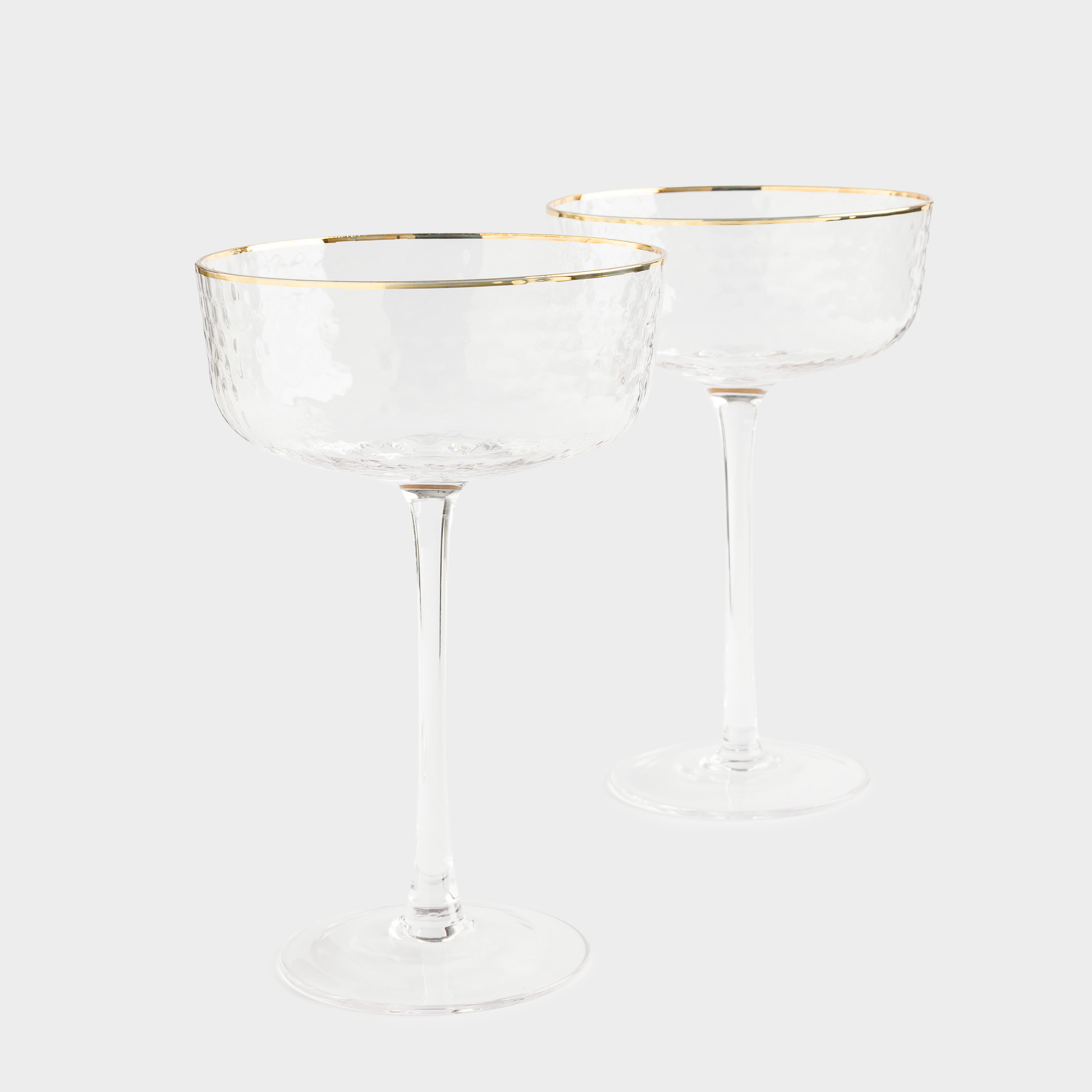 Drinking glass, 170 ml, 2 pcs, glass, with golden edging, Ripply gold, image-5