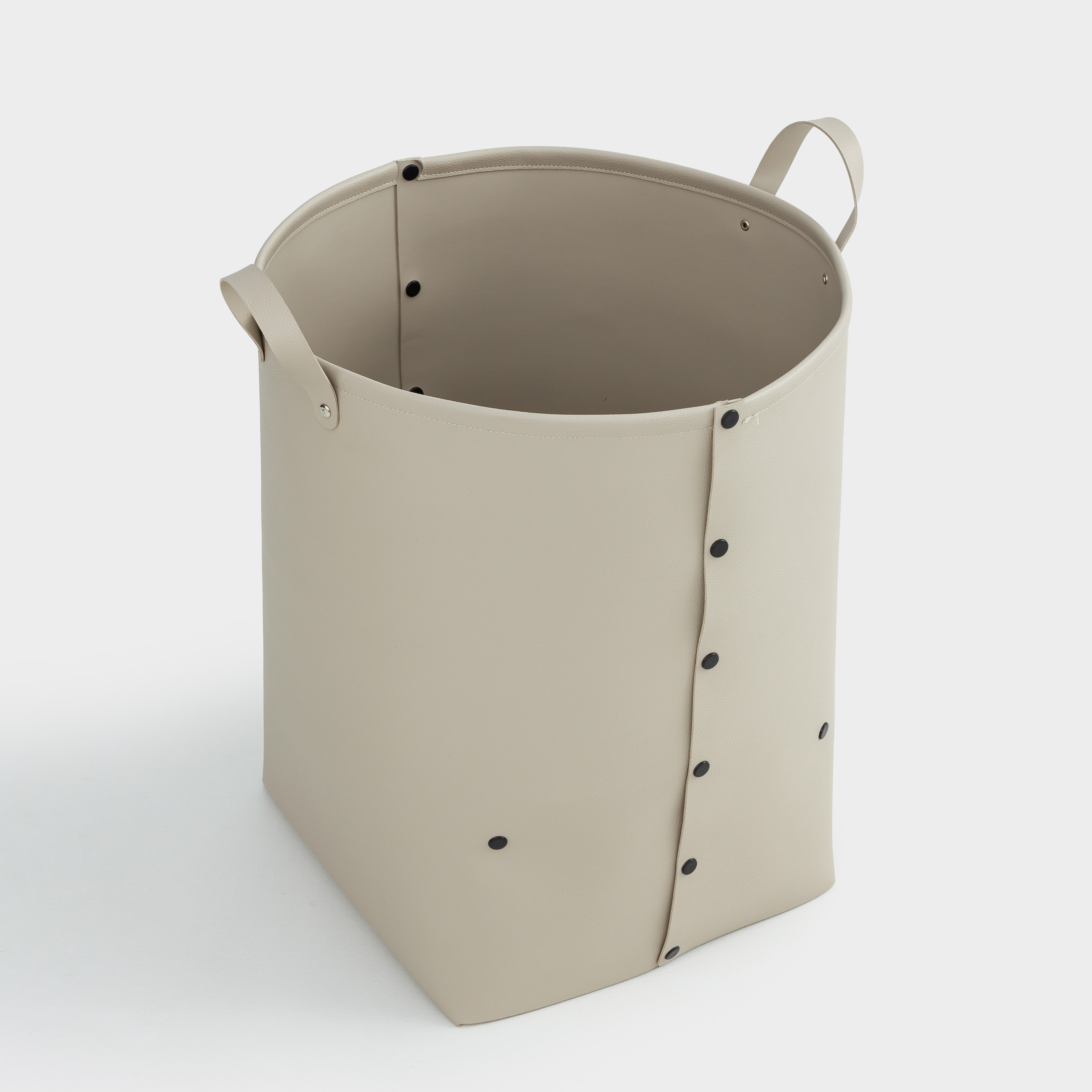 Storage bag, 30x30x45 cm, with handles, PU leather, Rectangular, Beige, Rock