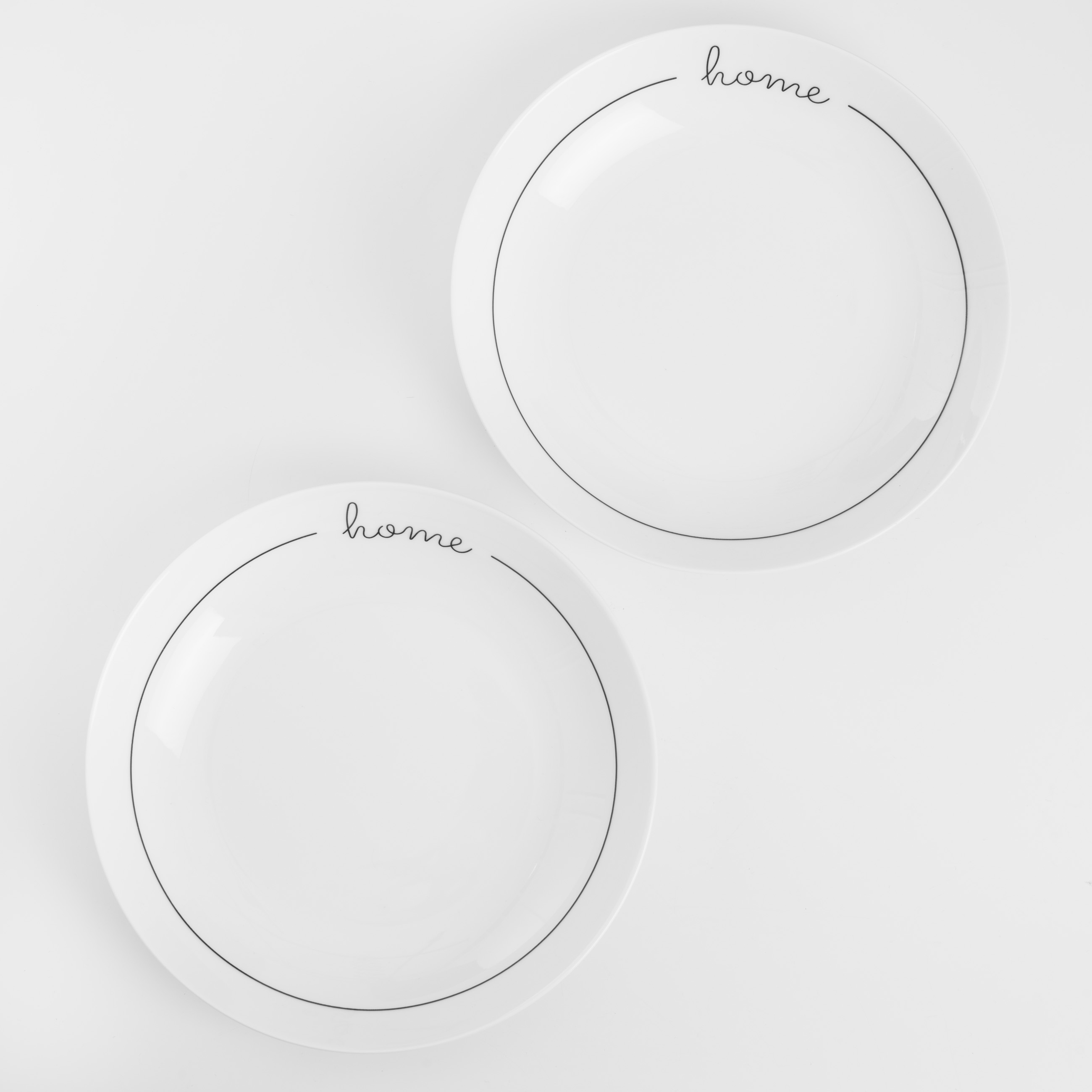 Soup plate, 20x3 cm, 2 pcs, porcelain N, white, Home, Scroll white