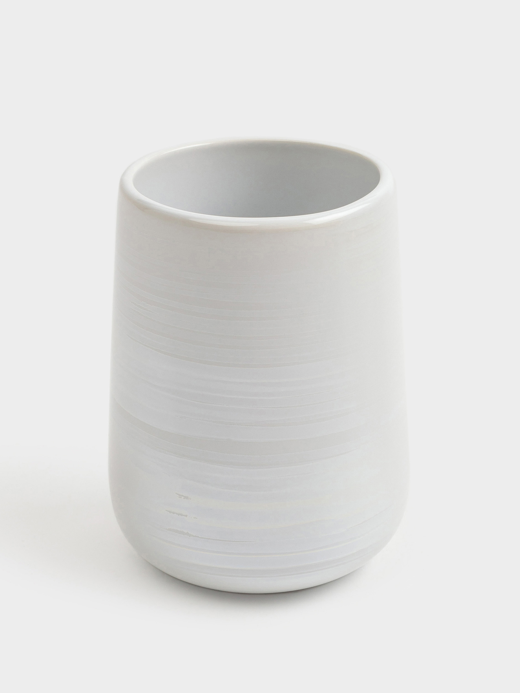 Bathroom tumbler, 11 cm, ceramic, white, mother of pearl, Odyssey
