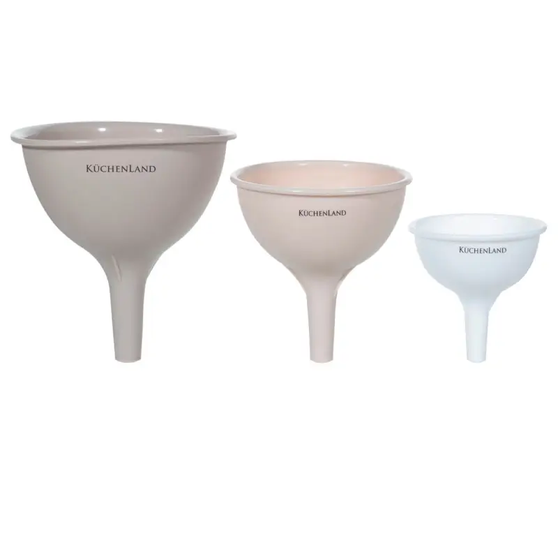 Set of funnels, 3 pcs, silicone, beige-cream, Soft Kitchen