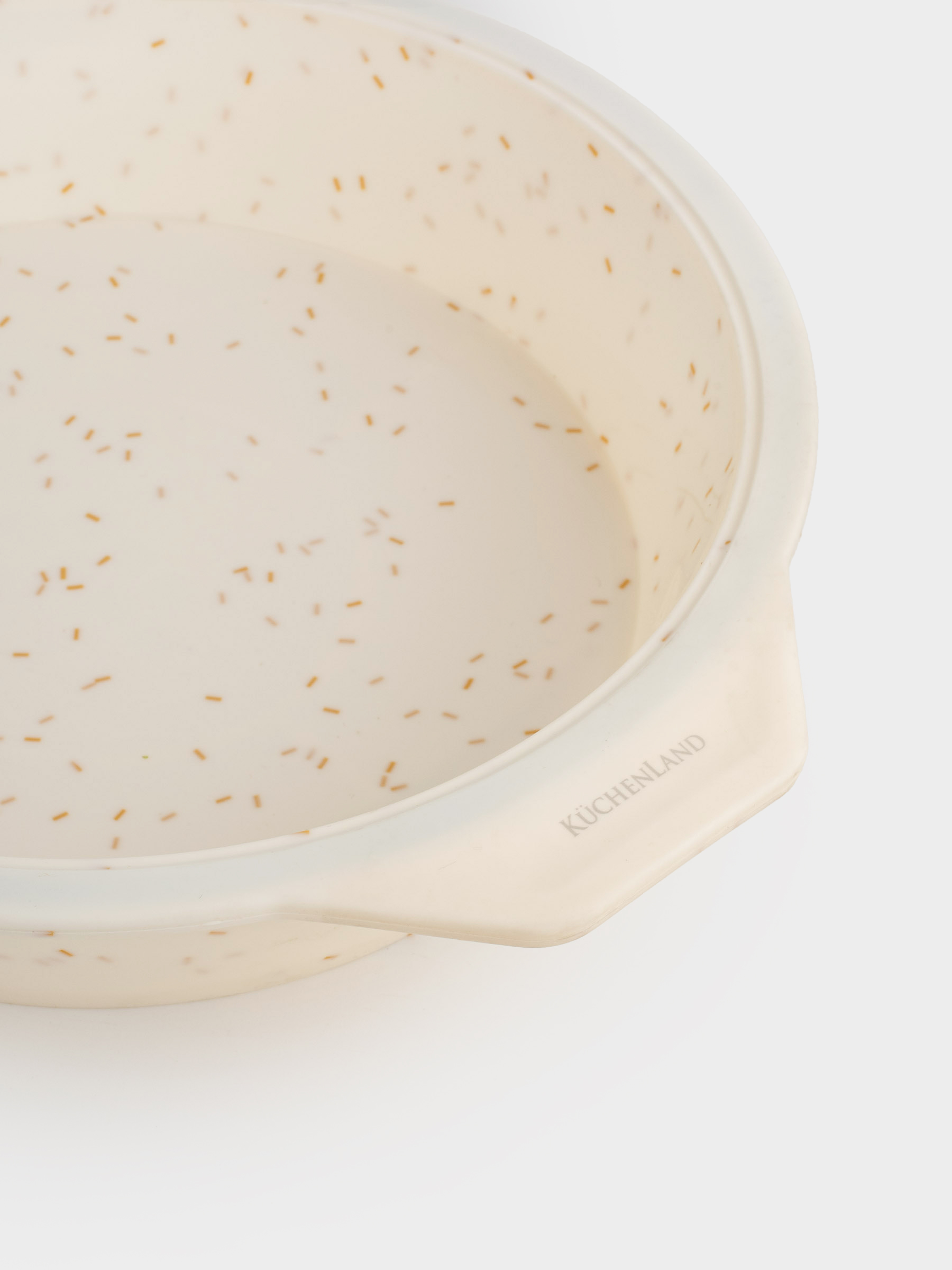 Baking dish, 25 cm, silicone / steel, round, milk, speckled, Bakery speckled, image-3