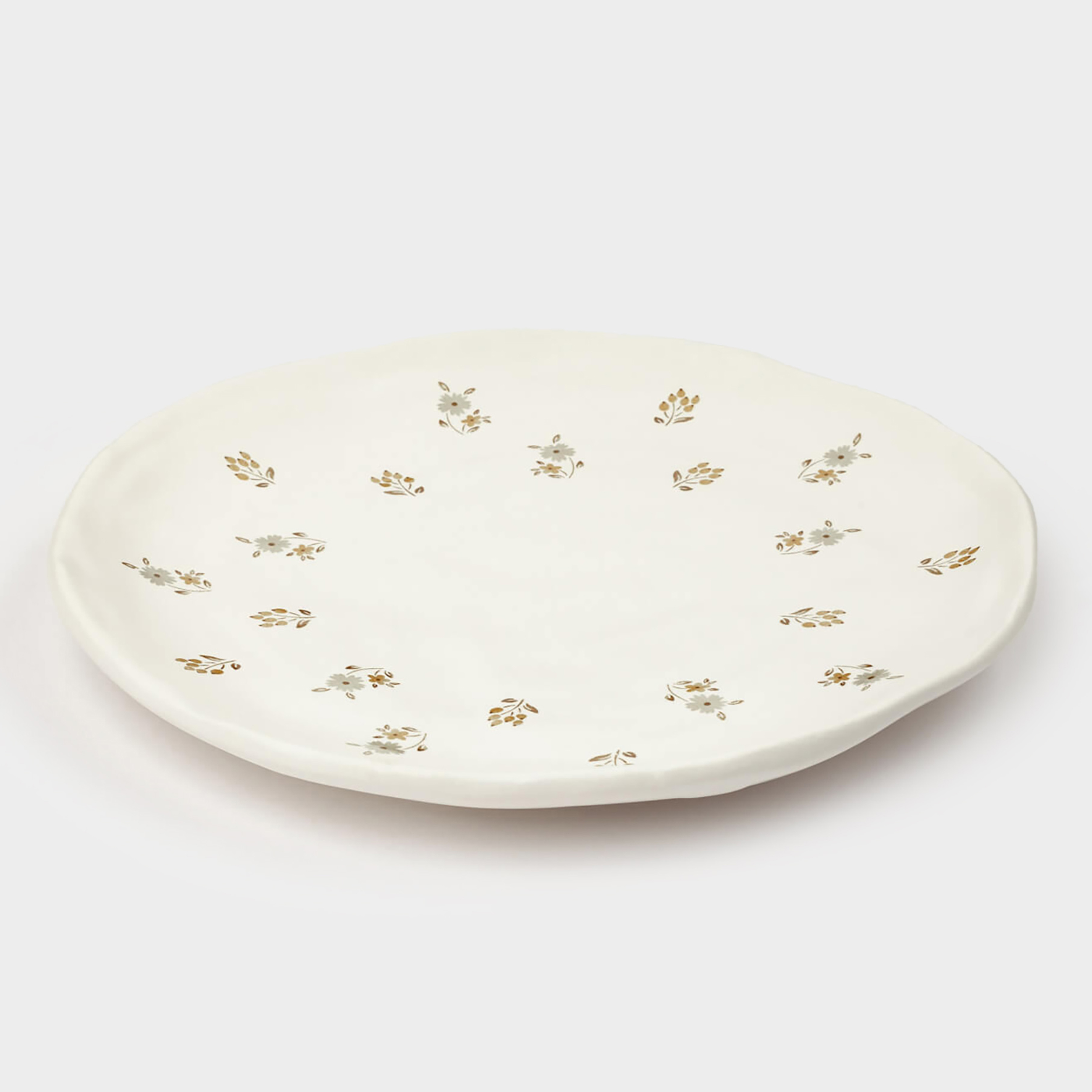 Dish, 23 cm, ceramic, milk, Vintage flowers, La flore, image-0