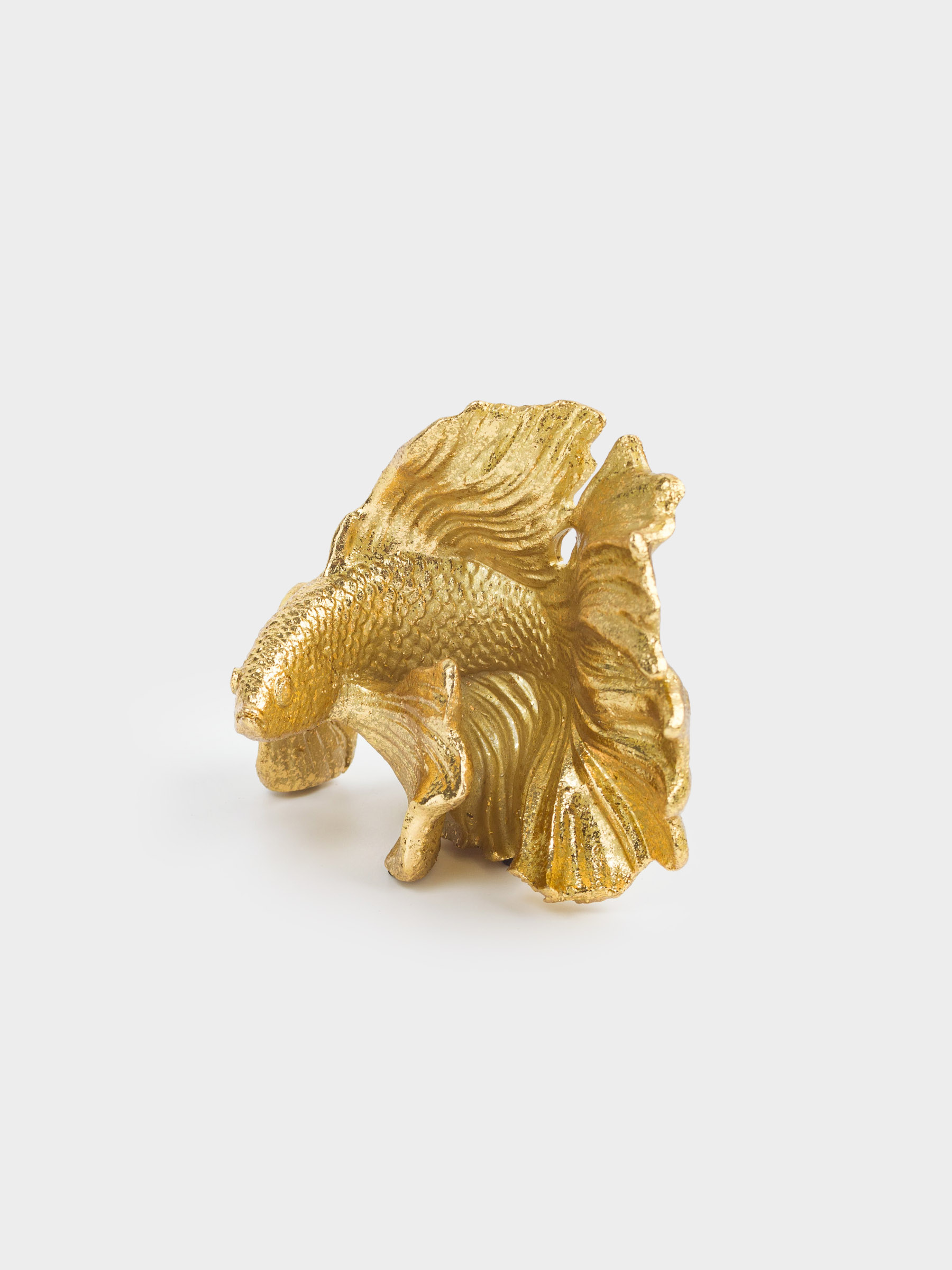 Statuette, 11 cm, polyresin, golden, Fish, Goldfish, image-0