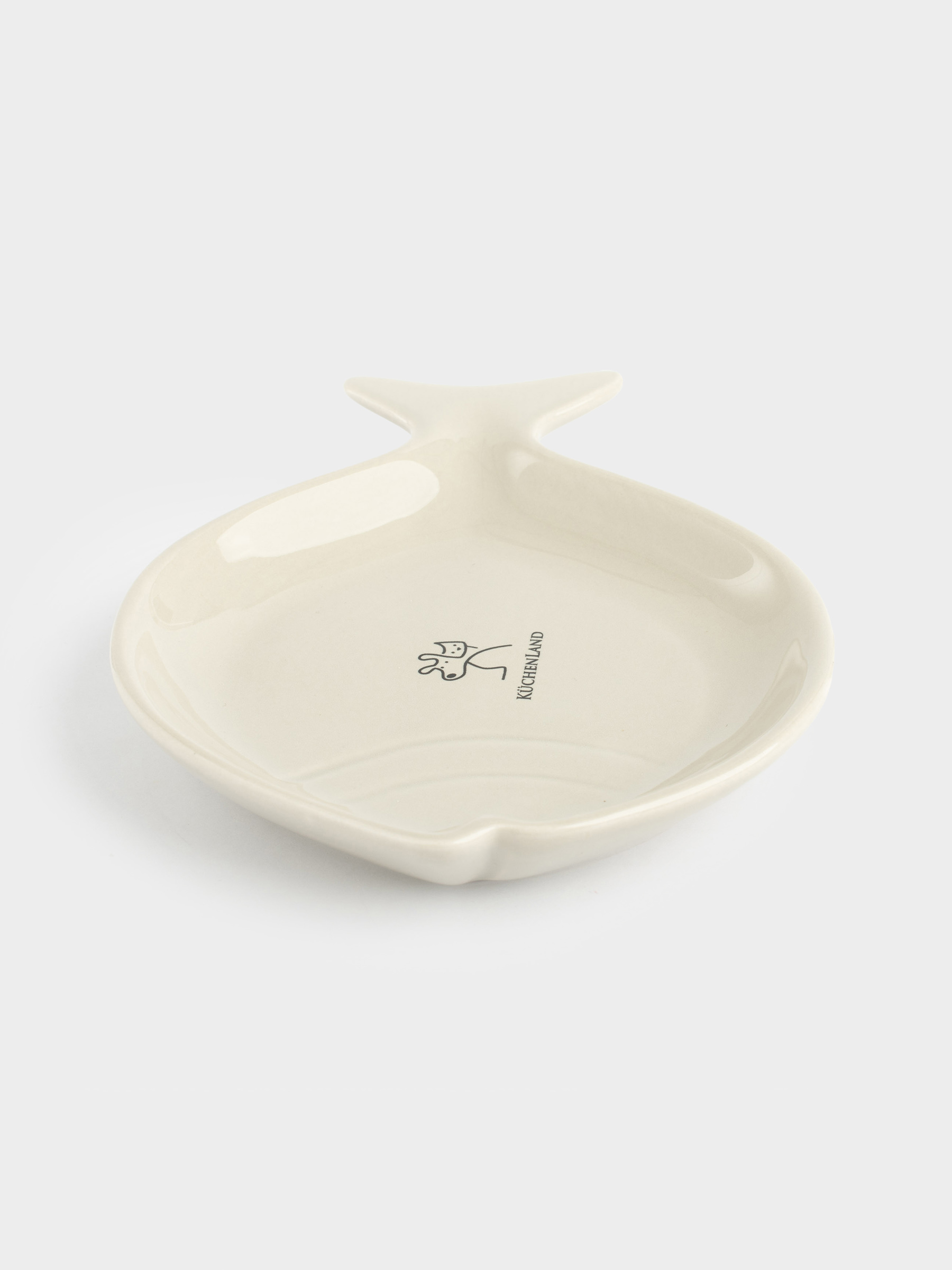 Pet bowl, 18x14 cm, 100 ml, Flat, ceramic, grey, Fish, Whiskers, image-4