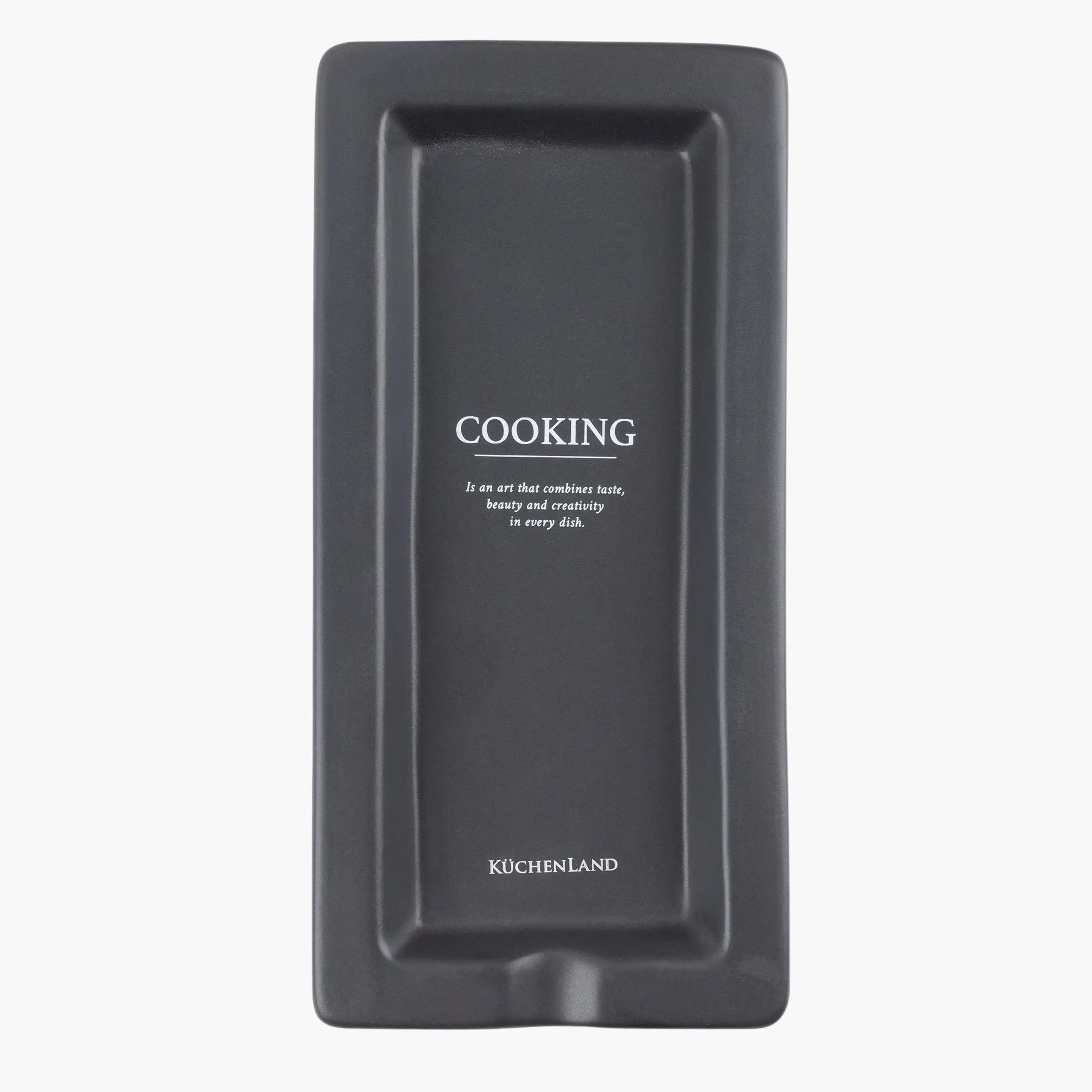 Spoon stand, 24x11, ceramic, rectangular, black, Course, image-0