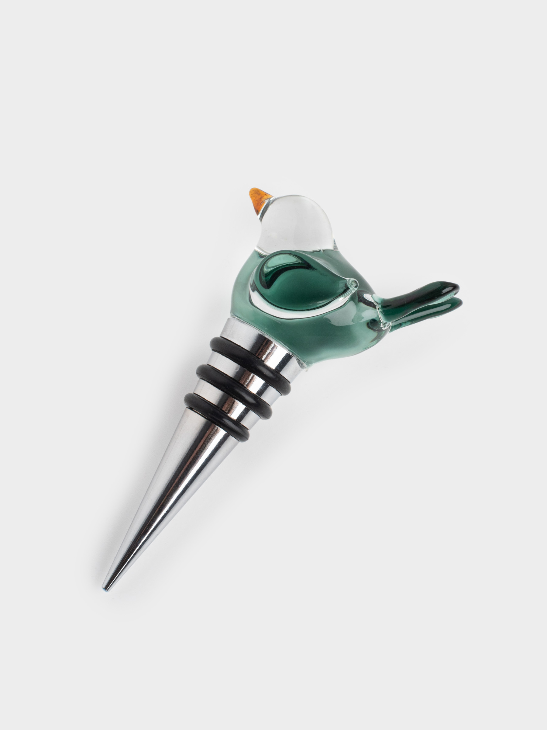 Bottle stopper, 10 cm, metal / Glass, Blue Bird, Birds, image-1