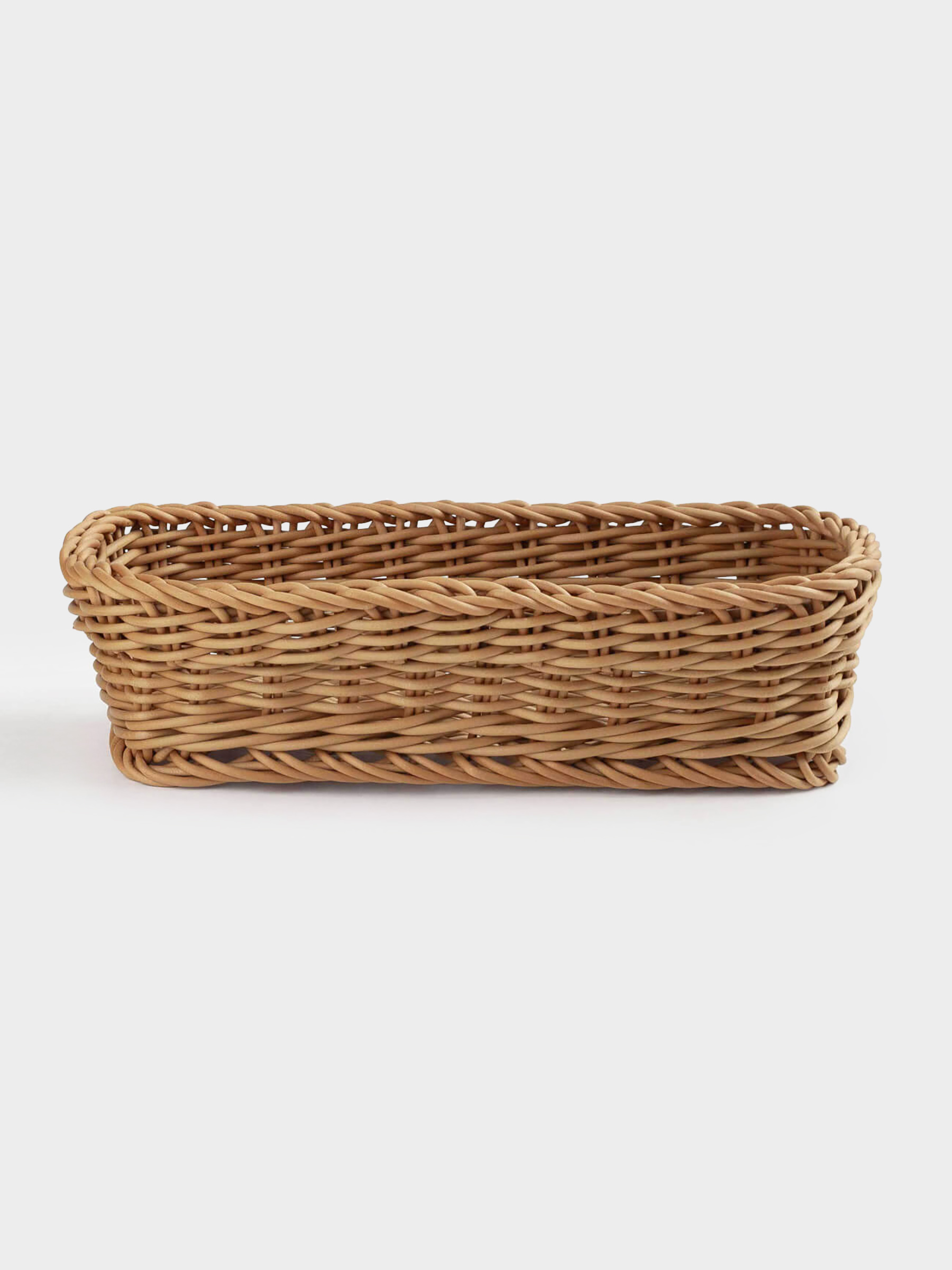 Cutlery basket, 25x10 cm, rattan, rectangular, brown, Twig, image-1
